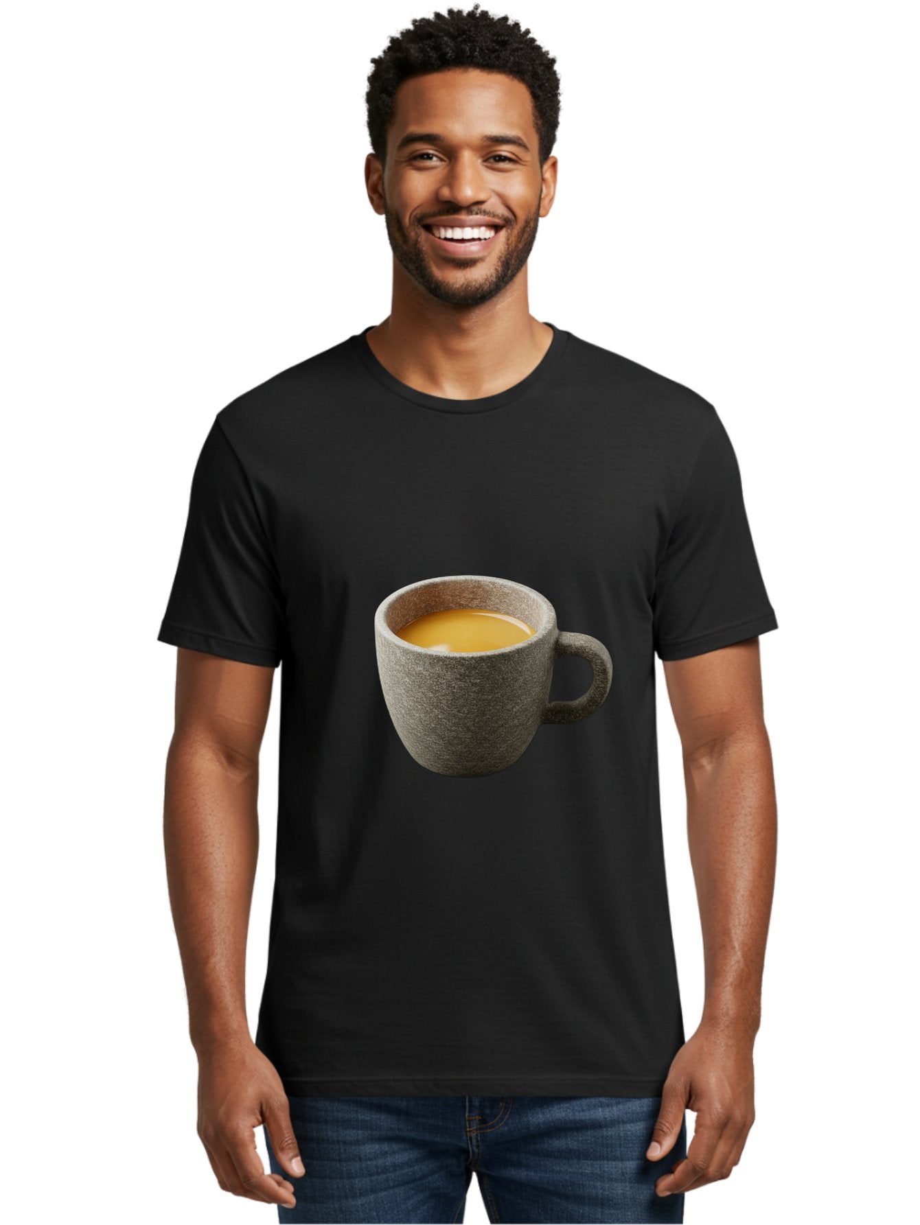 Grey-Coffee-Mug Men'S Graphic Tee, 100% Cotton, Comfortable Casual Summer Wear, Machine Washable, Coffee Cup, Gray Mug, Coffee Drink, Morning Coffee, Coffee Time, Beverage, Hot Drink, Cozy Moment Bac008 26