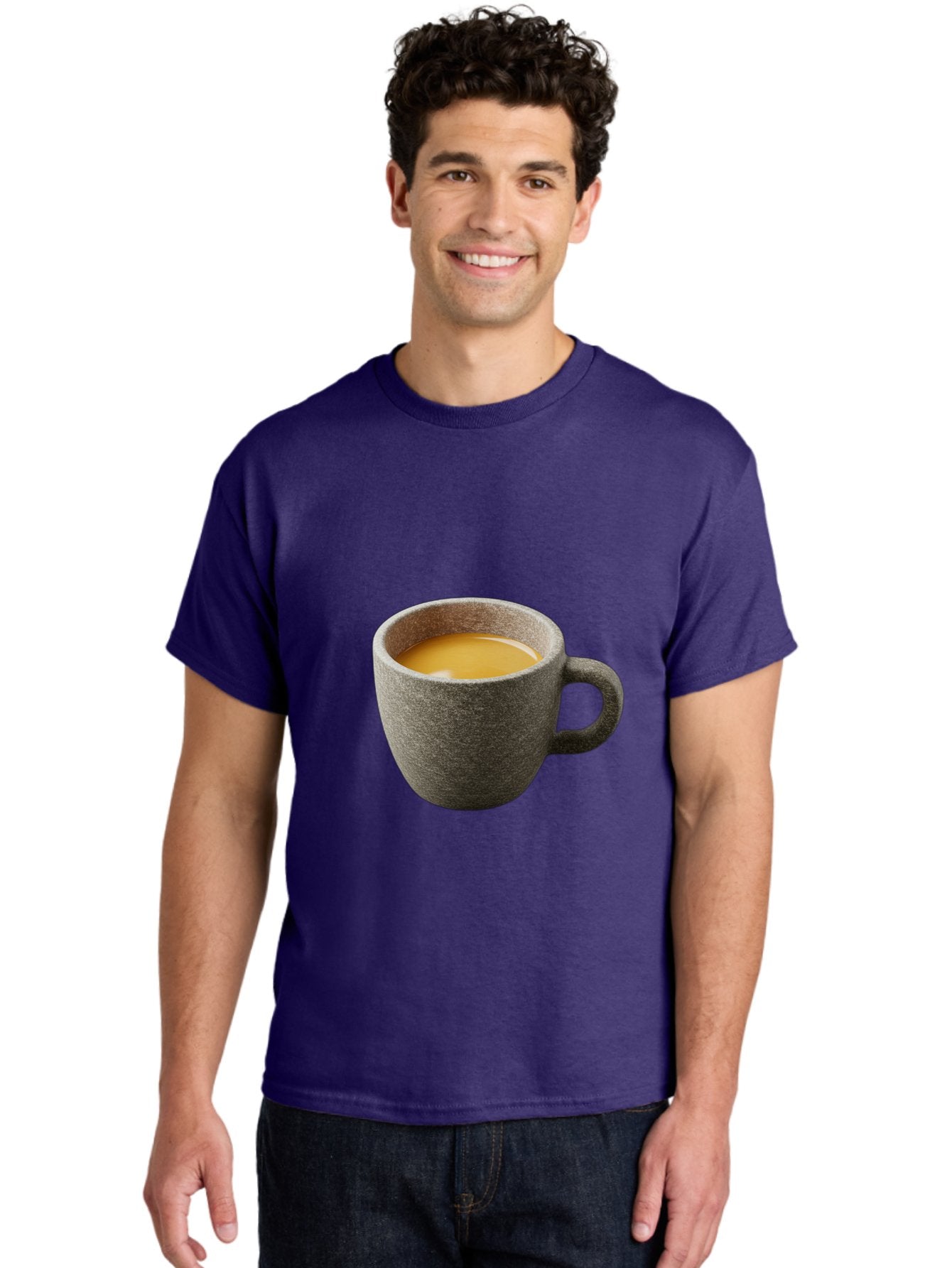 Grey-Coffee-Mug Men'S Graphic Tee, 100% Cotton, Comfortable Casual Summer Wear, Machine Washable, Coffee Cup, Gray Mug, Coffee Drink, Morning Coffee, Coffee Time, Beverage, Hot Drink, Cozy Moment Bac008 25