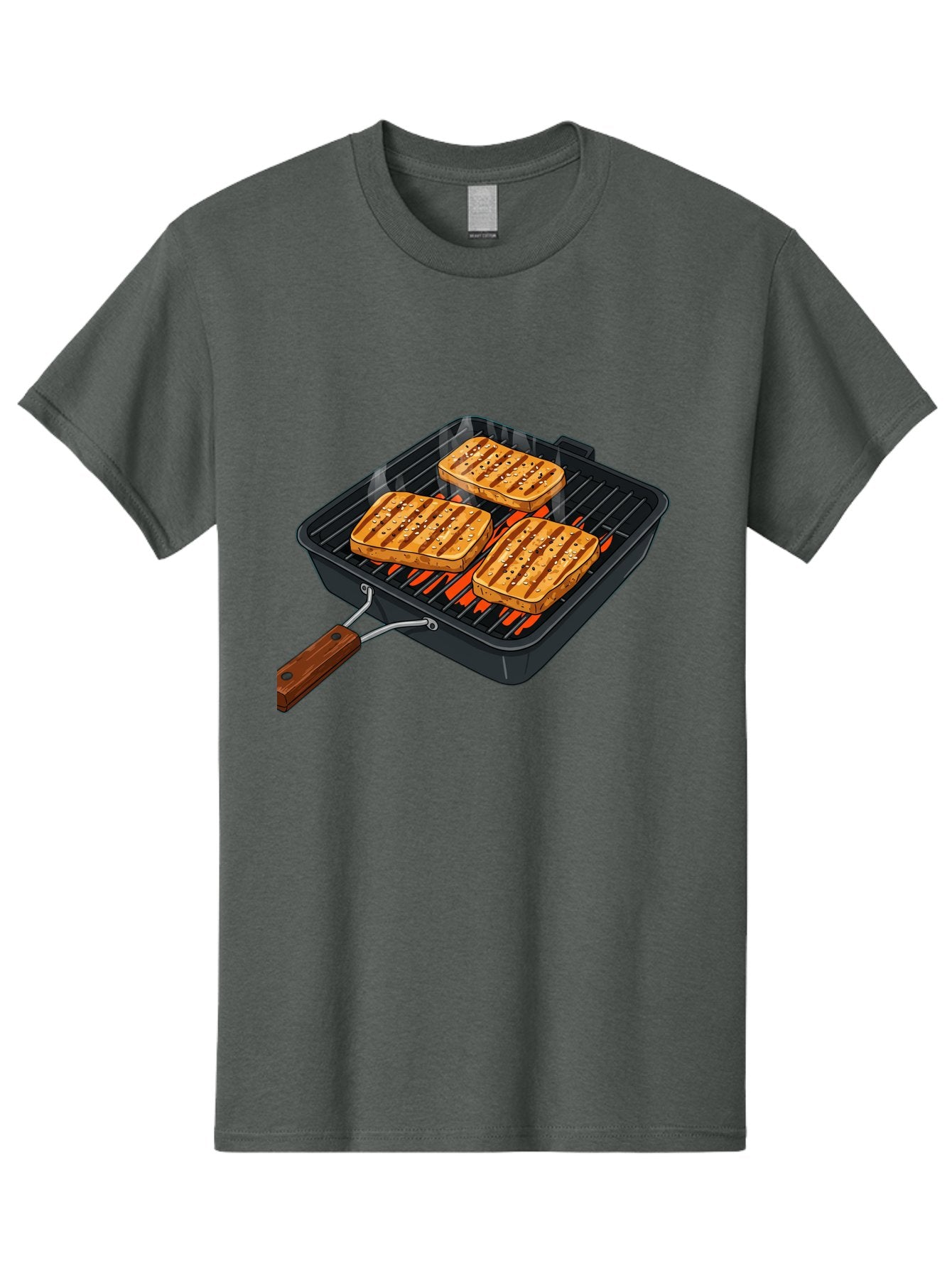 Grilled-Cheese-Sandwich Men'S Graphic Tee, 100% Cotton, Comfortable Casual Summer Wear, Machine Washable, Grilled Sandwiches, Toasted Bread, Barbecue Grill, Cooking Outdoors, Grilled Marks, Flame Grilled Food, Summer Cooking, Outdoor Cooking, Bac014 13