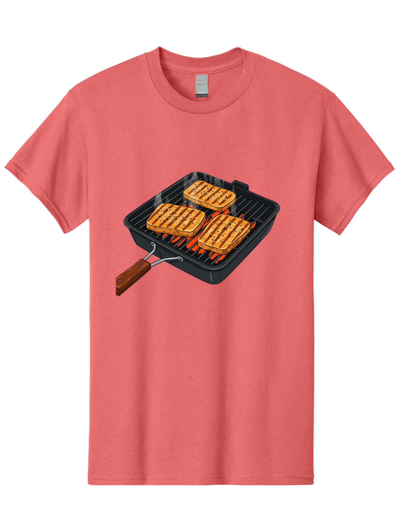 Grilled-Cheese-Sandwich Men'S Graphic Tee, 100% Cotton, Comfortable Casual Summer Wear, Machine Washable, Grilled Sandwiches, Toasted Bread, Barbecue Grill, Cooking Outdoors, Grilled Marks, Flame Grilled Food, Summer Cooking, Outdoor Cooking, Bac014 8