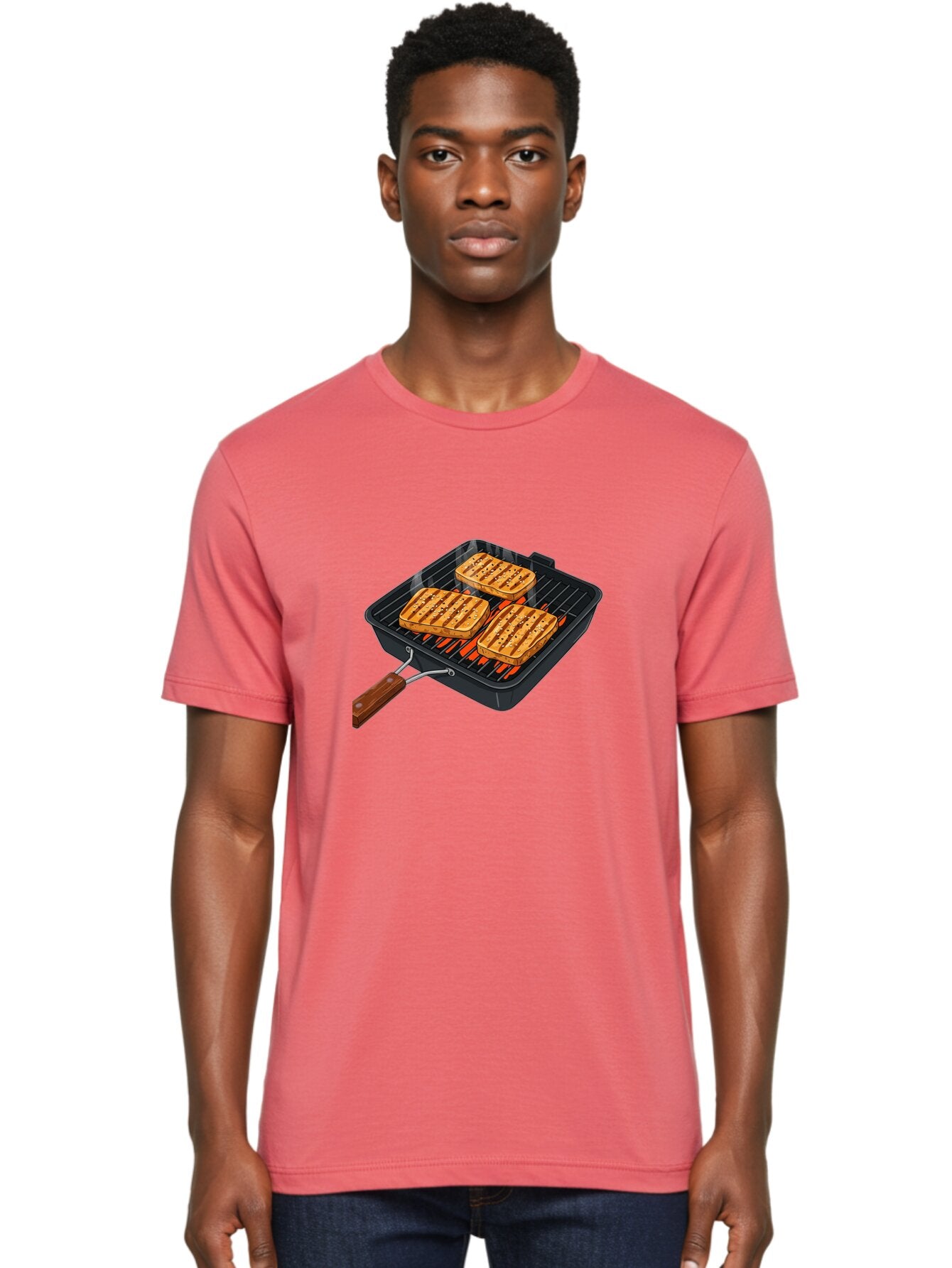 Grilled-Cheese-Sandwich Men'S Graphic Tee, 100% Cotton, Comfortable Casual Summer Wear, Machine Washable, Grilled Sandwiches, Toasted Bread, Barbecue Grill, Cooking Outdoors, Grilled Marks, Flame Grilled Food, Summer Cooking, Outdoor Cooking, Bac014 25