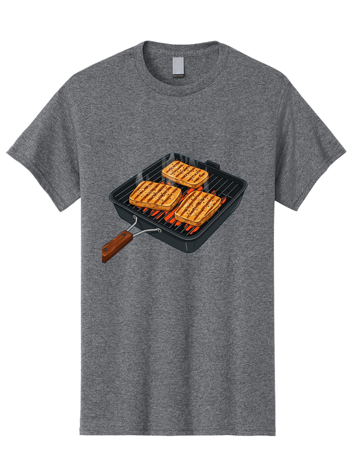 Grilled-Cheese-Sandwich Men'S Graphic Tee, 100% Cotton, Comfortable Casual Summer Wear, Machine Washable, Grilled Sandwiches, Toasted Bread, Barbecue Grill, Cooking Outdoors, Grilled Marks, Flame Grilled Food, Summer Cooking, Outdoor Cooking, Bac014
