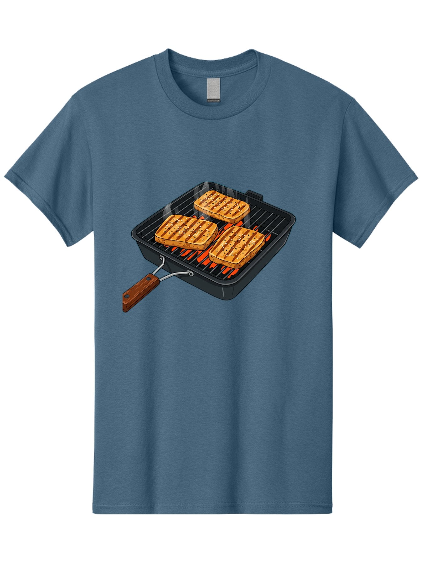 Grilled-Cheese-Sandwich Men'S Graphic Tee, 100% Cotton, Comfortable Casual Summer Wear, Machine Washable, Grilled Sandwiches, Toasted Bread, Barbecue Grill, Cooking Outdoors, Grilled Marks, Flame Grilled Food, Summer Cooking, Outdoor Cooking, Bac014 10