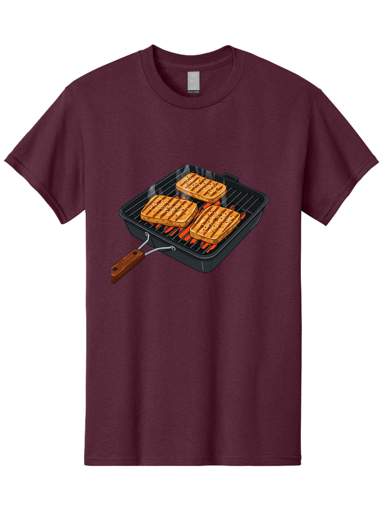 Grilled-Cheese-Sandwich Men'S Graphic Tee, 100% Cotton, Comfortable Casual Summer Wear, Machine Washable, Grilled Sandwiches, Toasted Bread, Barbecue Grill, Cooking Outdoors, Grilled Marks, Flame Grilled Food, Summer Cooking, Outdoor Cooking, Bac014 15