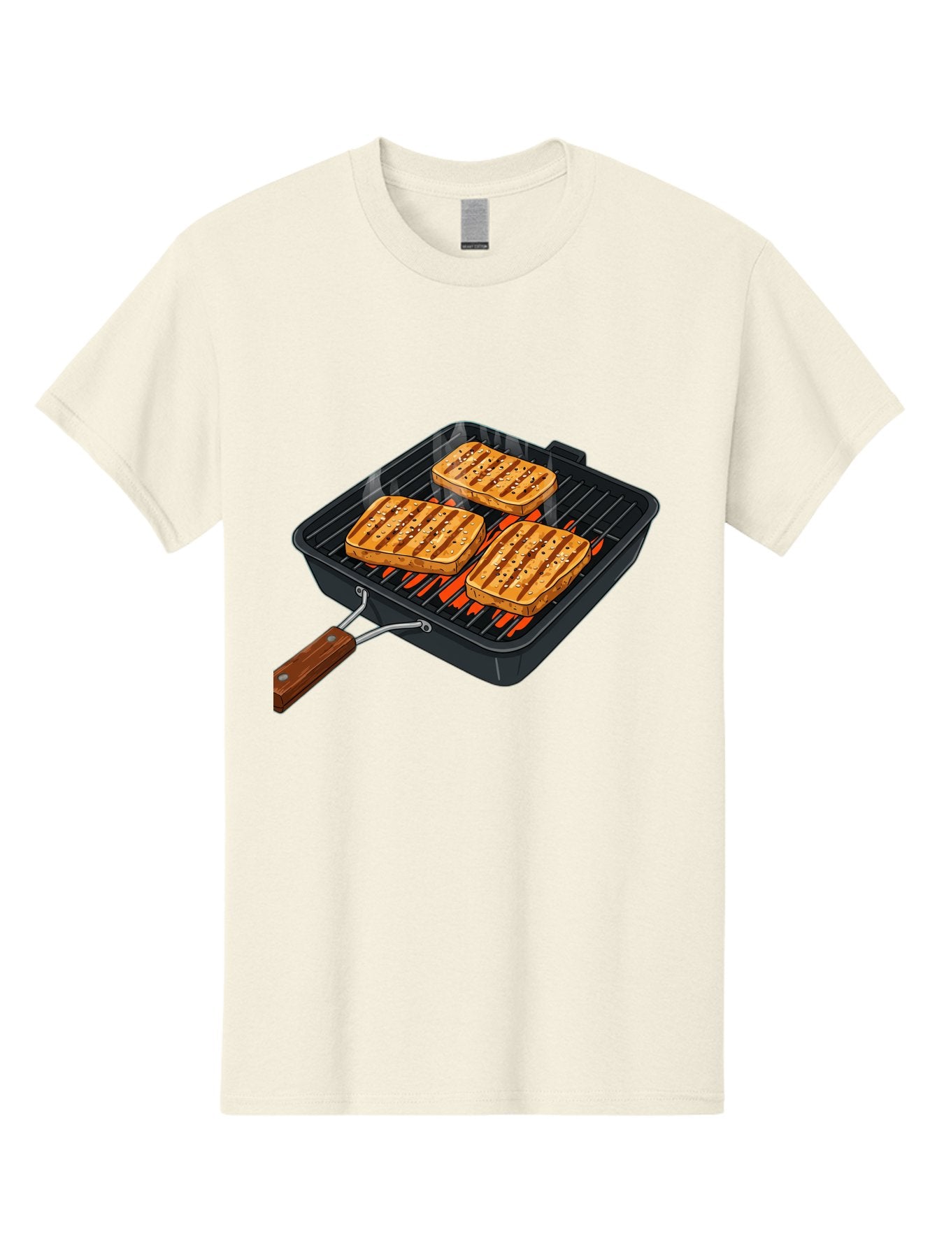 Grilled-Cheese-Sandwich Men'S Graphic Tee, 100% Cotton, Comfortable Casual Summer Wear, Machine Washable, Grilled Sandwiches, Toasted Bread, Barbecue Grill, Cooking Outdoors, Grilled Marks, Flame Grilled Food, Summer Cooking, Outdoor Cooking, Bac014 7