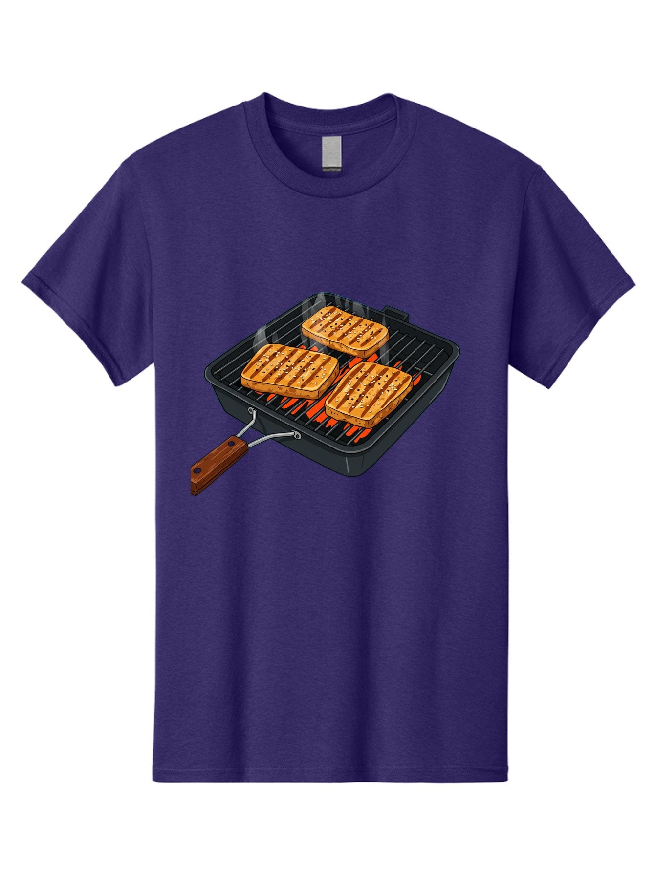 Grilled-Cheese-Sandwich Men'S Graphic Tee, 100% Cotton, Comfortable Casual Summer Wear, Machine Washable, Grilled Sandwiches, Toasted Bread, Barbecue Grill, Cooking Outdoors, Grilled Marks, Flame Grilled Food, Summer Cooking, Outdoor Cooking, Bac014 14