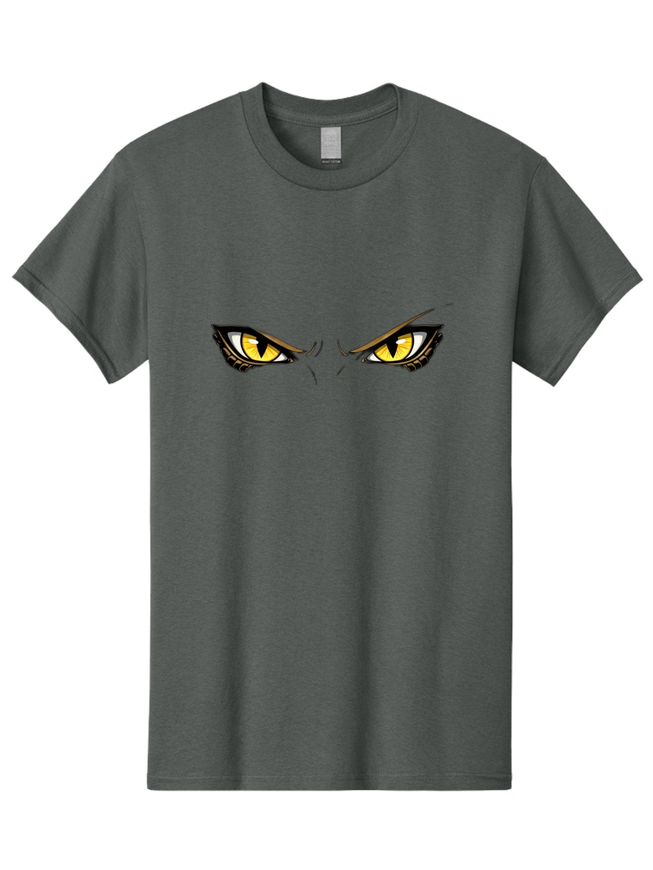 Grinch-Eyes Men'S Graphic Tee, 100% Cotton, Comfortable Casual Summer Wear, Machine Washable, Menacing Eyes, Anime Style, Yellow Eyes, Black Pupils, Aggressive Stare, Intense Gaze, Sharp Eyebrows, Cartoon Illustration, Angry Expression Bac017 15