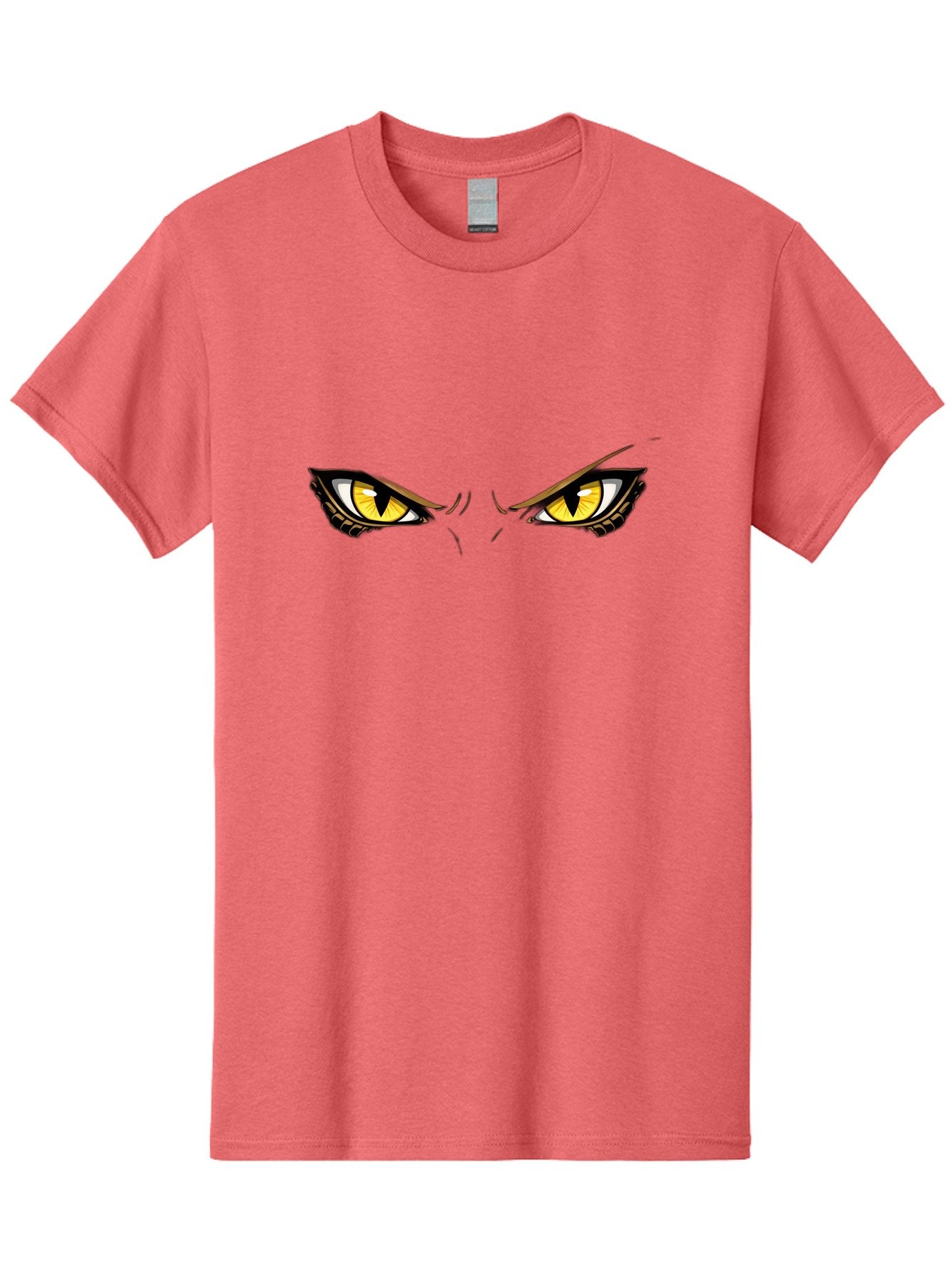Grinch-Eyes Men'S Graphic Tee, 100% Cotton, Comfortable Casual Summer Wear, Machine Washable, Menacing Eyes, Anime Style, Yellow Eyes, Black Pupils, Aggressive Stare, Intense Gaze, Sharp Eyebrows, Cartoon Illustration, Angry Expression Bac017 4