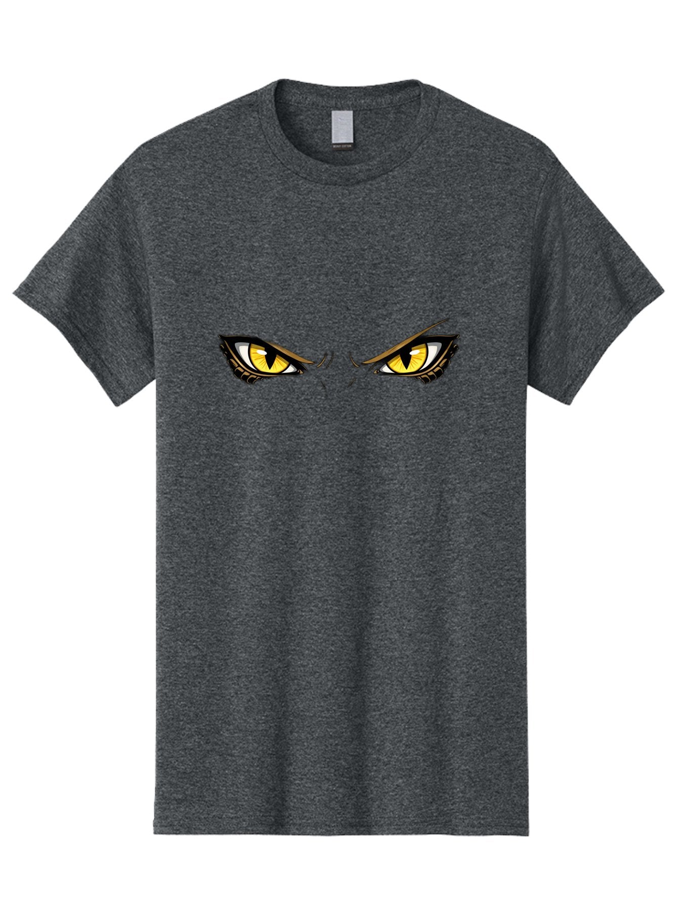 Grinch-Eyes Men'S Graphic Tee, 100% Cotton, Comfortable Casual Summer Wear, Machine Washable, Menacing Eyes, Anime Style, Yellow Eyes, Black Pupils, Aggressive Stare, Intense Gaze, Sharp Eyebrows, Cartoon Illustration, Angry Expression Bac017 14