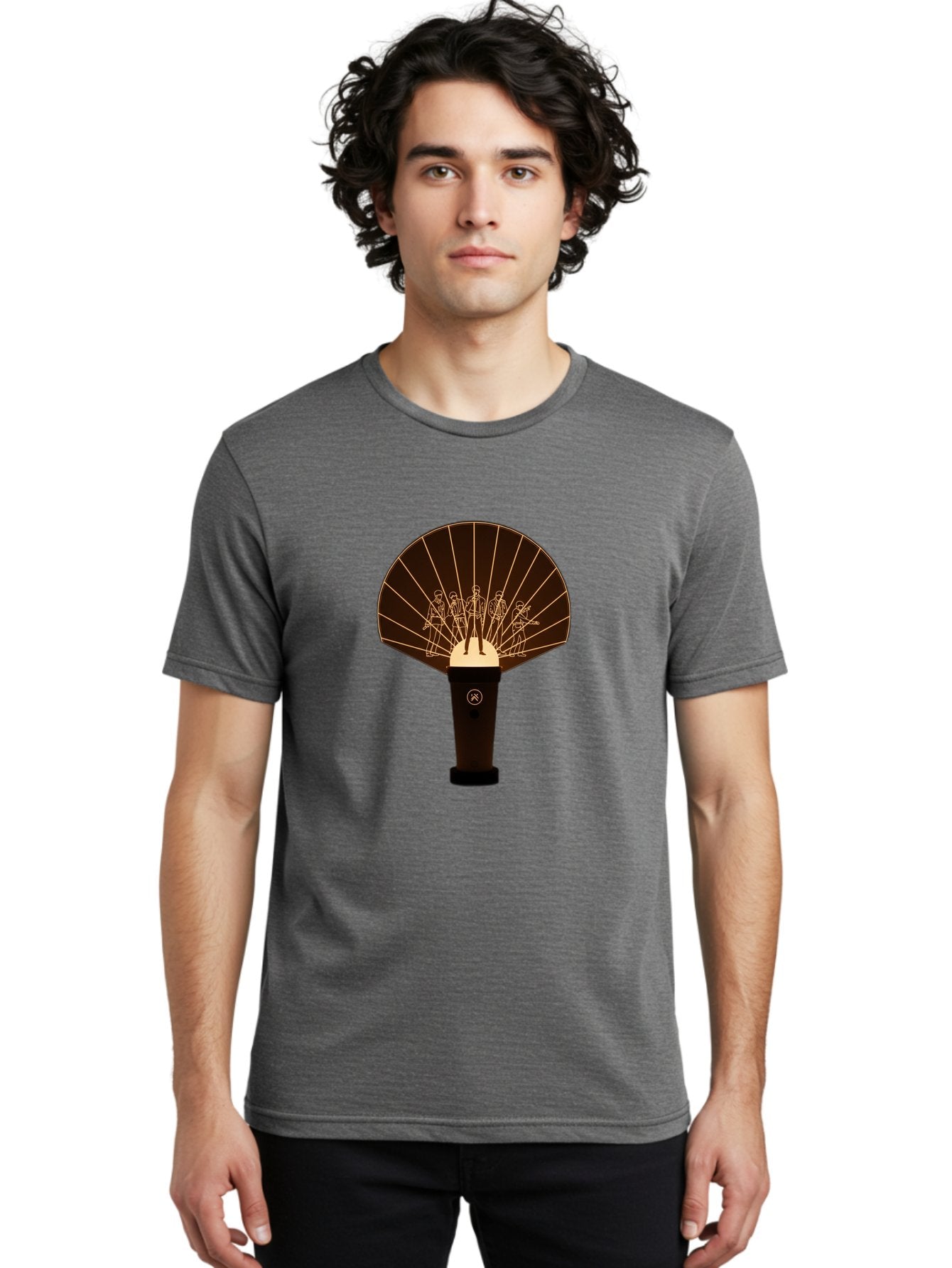 Handheld-Fan Men'S Graphic Tee, 100% Cotton, Comfortable Casual Summer Wear, Machine Washable, Handheld Fan, Elegant Design, Traditional Accessory, Cultural Heritage, Decorative Patterns, Minimalist Art, Simple Luxury, Gold Accents, Bac021 16