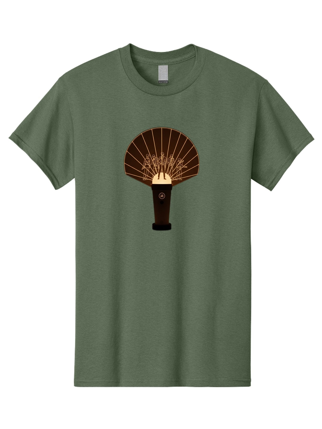 Handheld-Fan Men'S Graphic Tee, 100% Cotton, Comfortable Casual Summer Wear, Machine Washable, Handheld Fan, Elegant Design, Traditional Accessory, Cultural Heritage, Decorative Patterns, Minimalist Art, Simple Luxury, Gold Accents, Bac021 5