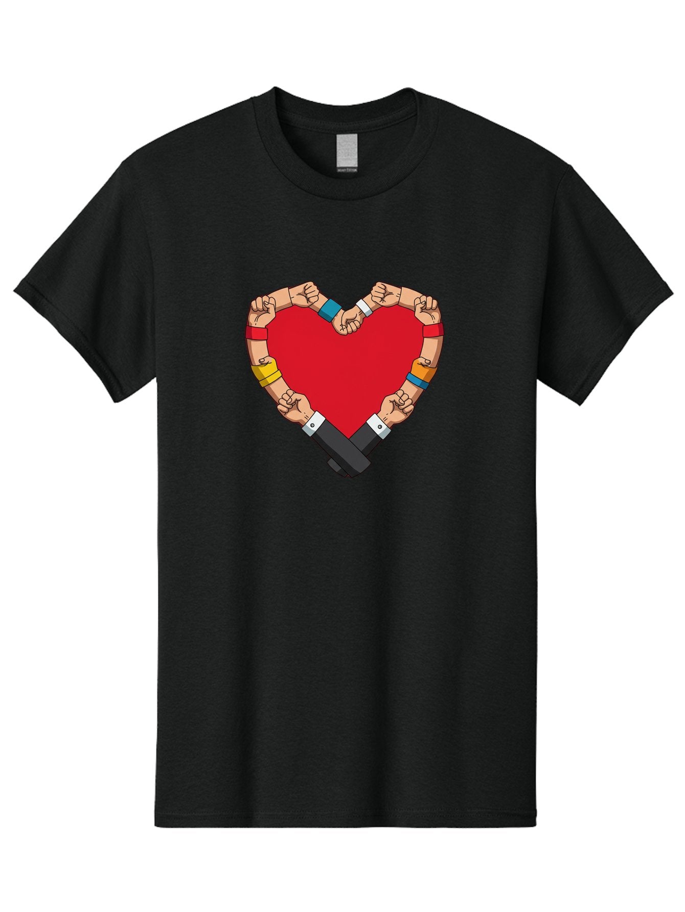 Hands-Forming-Heart-1 Men'S Graphic Tee, 100% Cotton, Comfortable Casual Summer Wear, Machine Washable, Hands Holding Heart, Unity, Solidarity, Social Justice, Human Rights, Love, Community, Togetherness, Diversity, Activism, Empowerment Bac022 7