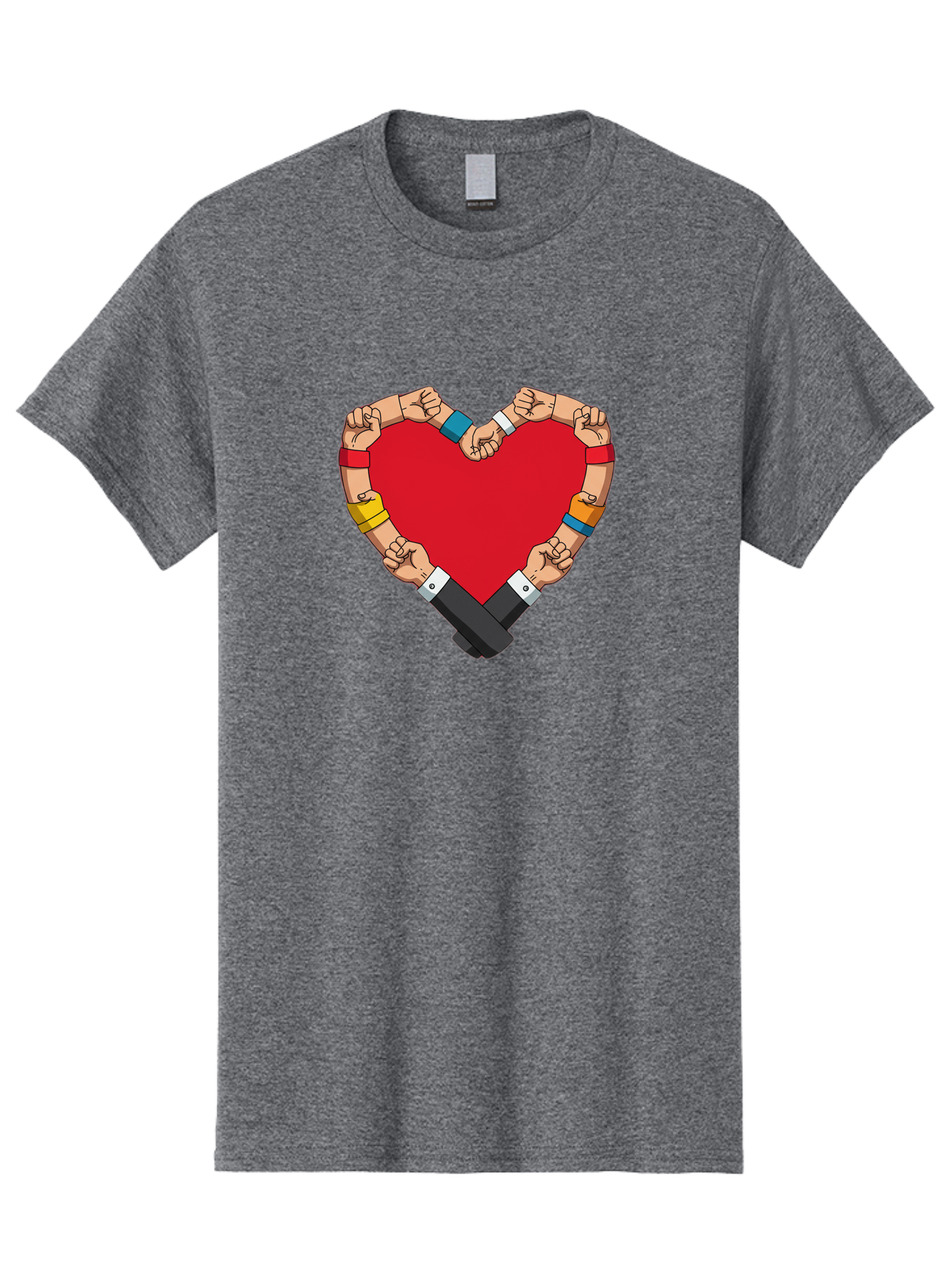 Hands-Forming-Heart-1 Men'S Graphic Tee, 100% Cotton, Comfortable Casual Summer Wear, Machine Washable, Hands Holding Heart, Unity, Solidarity, Social Justice, Human Rights, Love, Community, Togetherness, Diversity, Activism, Empowerment Bac022 10