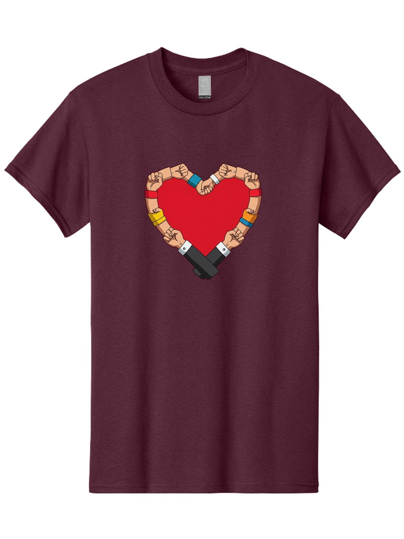Hands-Forming-Heart-1 Men'S Graphic Tee, 100% Cotton, Comfortable Casual Summer Wear, Machine Washable, Hands Holding Heart, Unity, Solidarity, Social Justice, Human Rights, Love, Community, Togetherness, Diversity, Activism, Empowerment Bac022 13