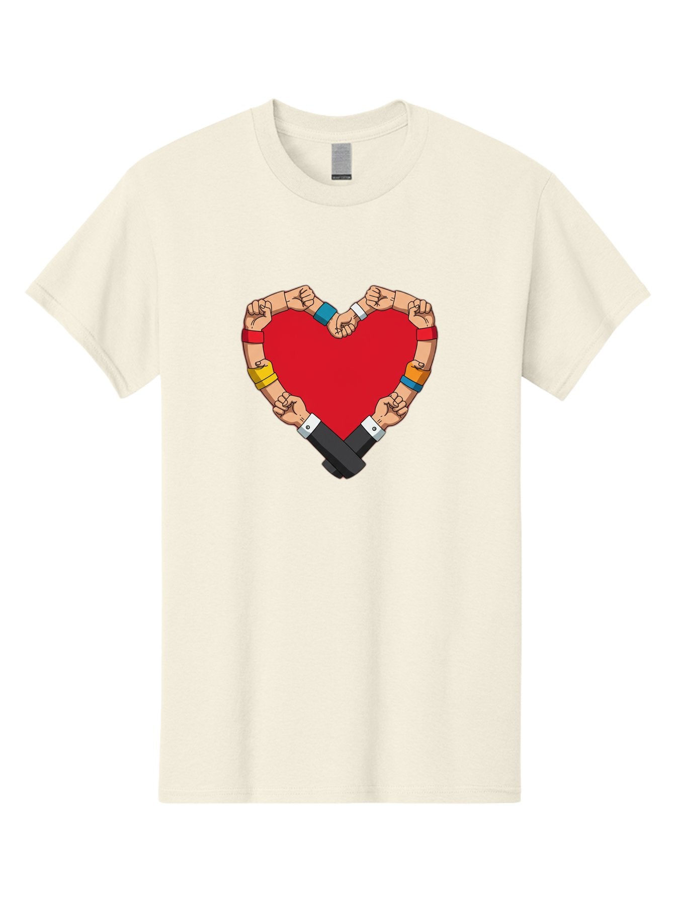 Hands-Forming-Heart-1 Men'S Graphic Tee, 100% Cotton, Comfortable Casual Summer Wear, Machine Washable, Hands Holding Heart, Unity, Solidarity, Social Justice, Human Rights, Love, Community, Togetherness, Diversity, Activism, Empowerment Bac022 9