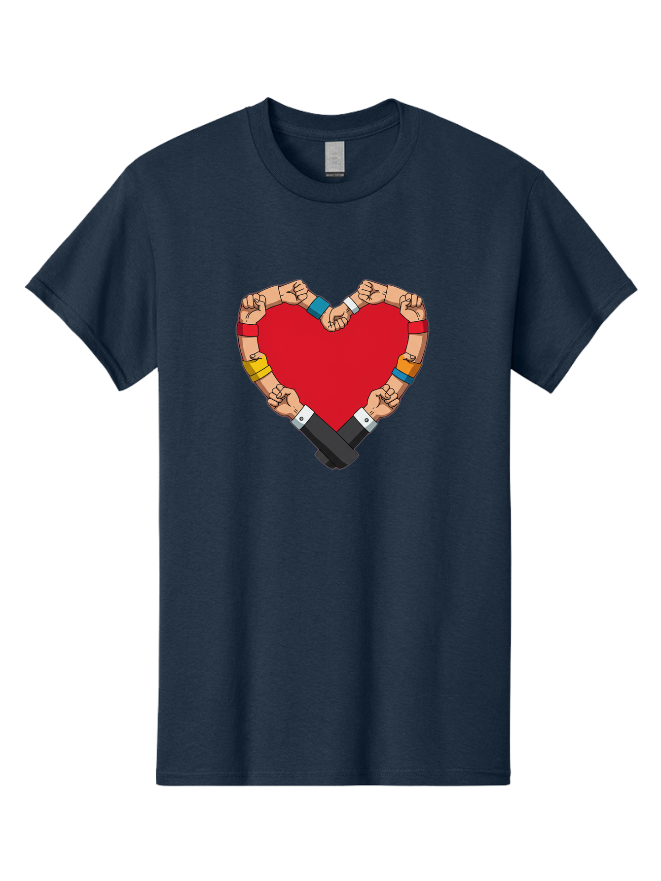 Hands-Forming-Heart-1 Men'S Graphic Tee, 100% Cotton, Comfortable Casual Summer Wear, Machine Washable, Hands Holding Heart, Unity, Solidarity, Social Justice, Human Rights, Love, Community, Togetherness, Diversity, Activism, Empowerment Bac022 4