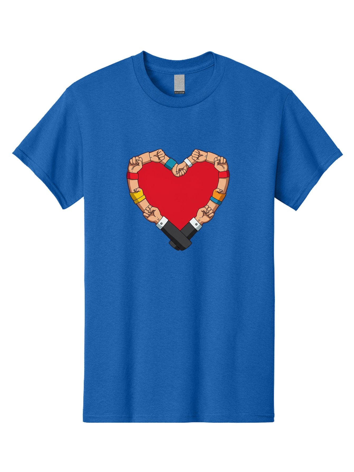Hands-Forming-Heart-1 Men'S Graphic Tee, 100% Cotton, Comfortable Casual Summer Wear, Machine Washable, Hands Holding Heart, Unity, Solidarity, Social Justice, Human Rights, Love, Community, Togetherness, Diversity, Activism, Empowerment Bac022 5