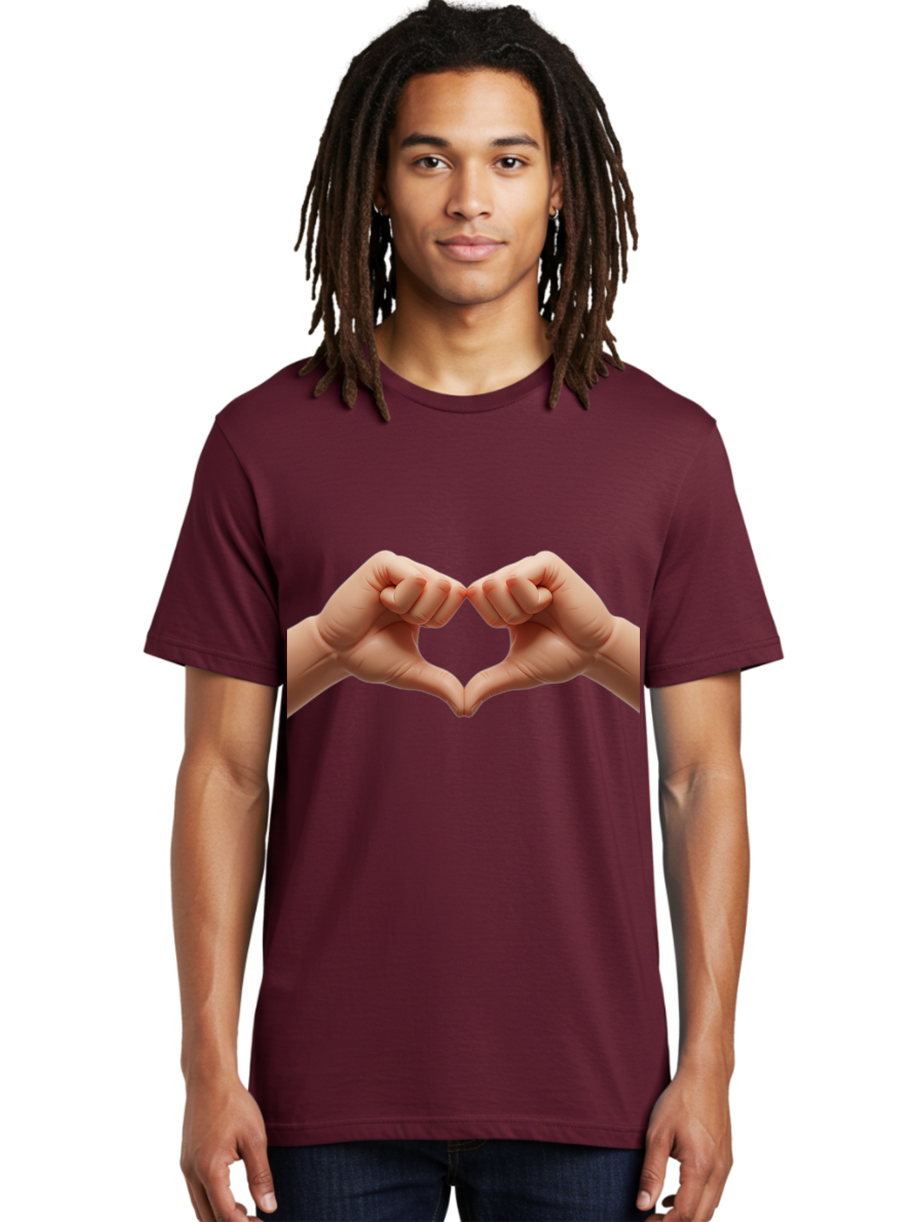 Hands-Forming-Heart-3 Men'S Graphic Tee, 100% Cotton, Comfortable Casual Summer Wear, Machine Washable, Hands Forming Heart Shape, Heart Gesture, Love Symbol, Hand Sign, Affectionate Gesture, Heart Hands, Love Sign Bac024 16