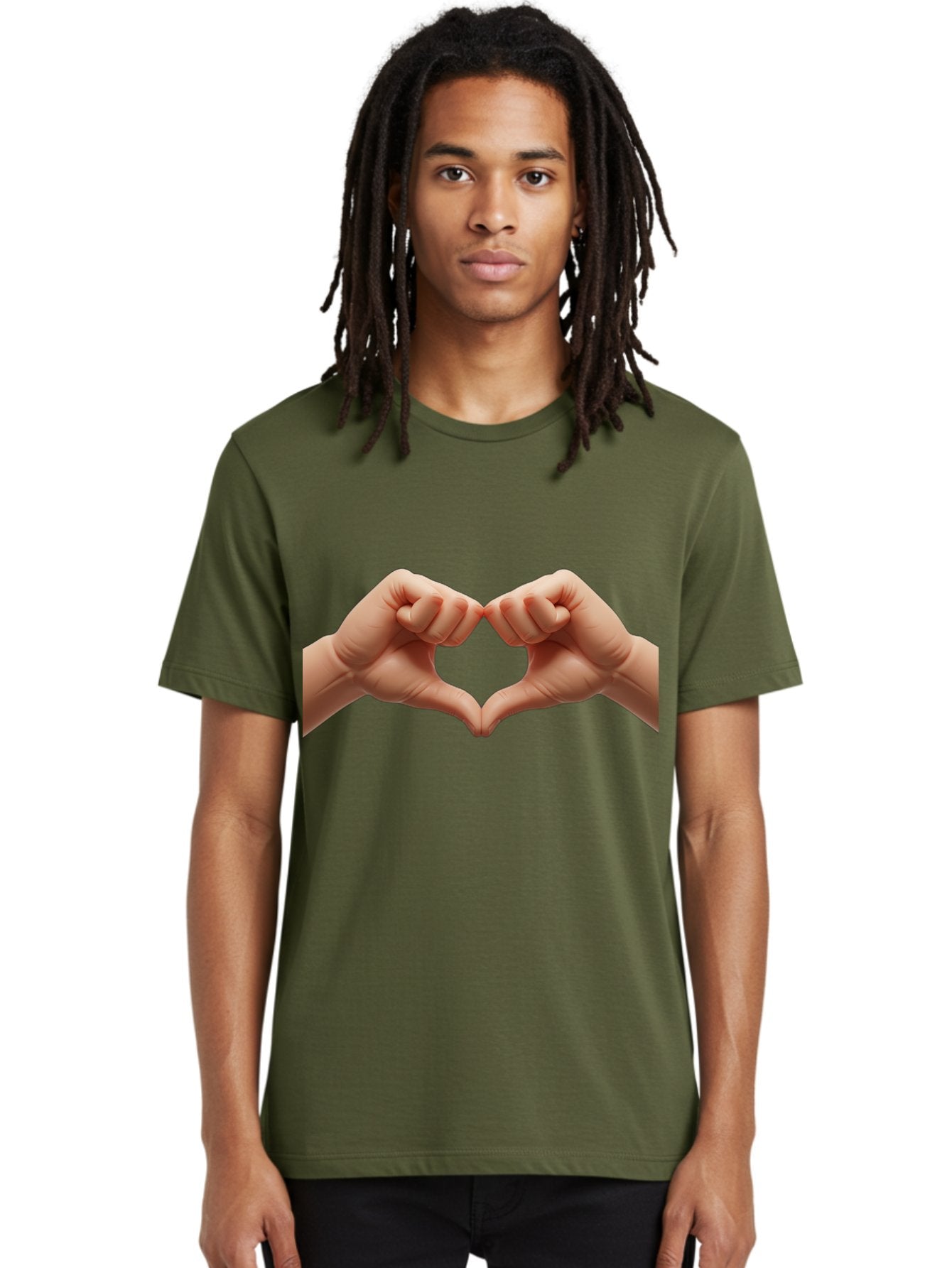 Hands-Forming-Heart-3 Men'S Graphic Tee, 100% Cotton, Comfortable Casual Summer Wear, Machine Washable, Hands Forming Heart Shape, Heart Gesture, Love Symbol, Hand Sign, Affectionate Gesture, Heart Hands, Love Sign Bac024 23