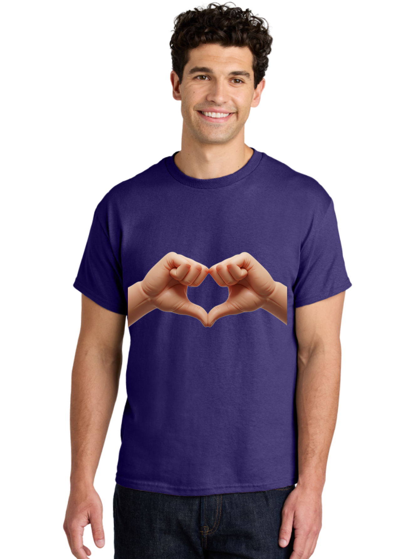 Hands-Forming-Heart-3 Men'S Graphic Tee, 100% Cotton, Comfortable Casual Summer Wear, Machine Washable, Hands Forming Heart Shape, Heart Gesture, Love Symbol, Hand Sign, Affectionate Gesture, Heart Hands, Love Sign Bac024 20