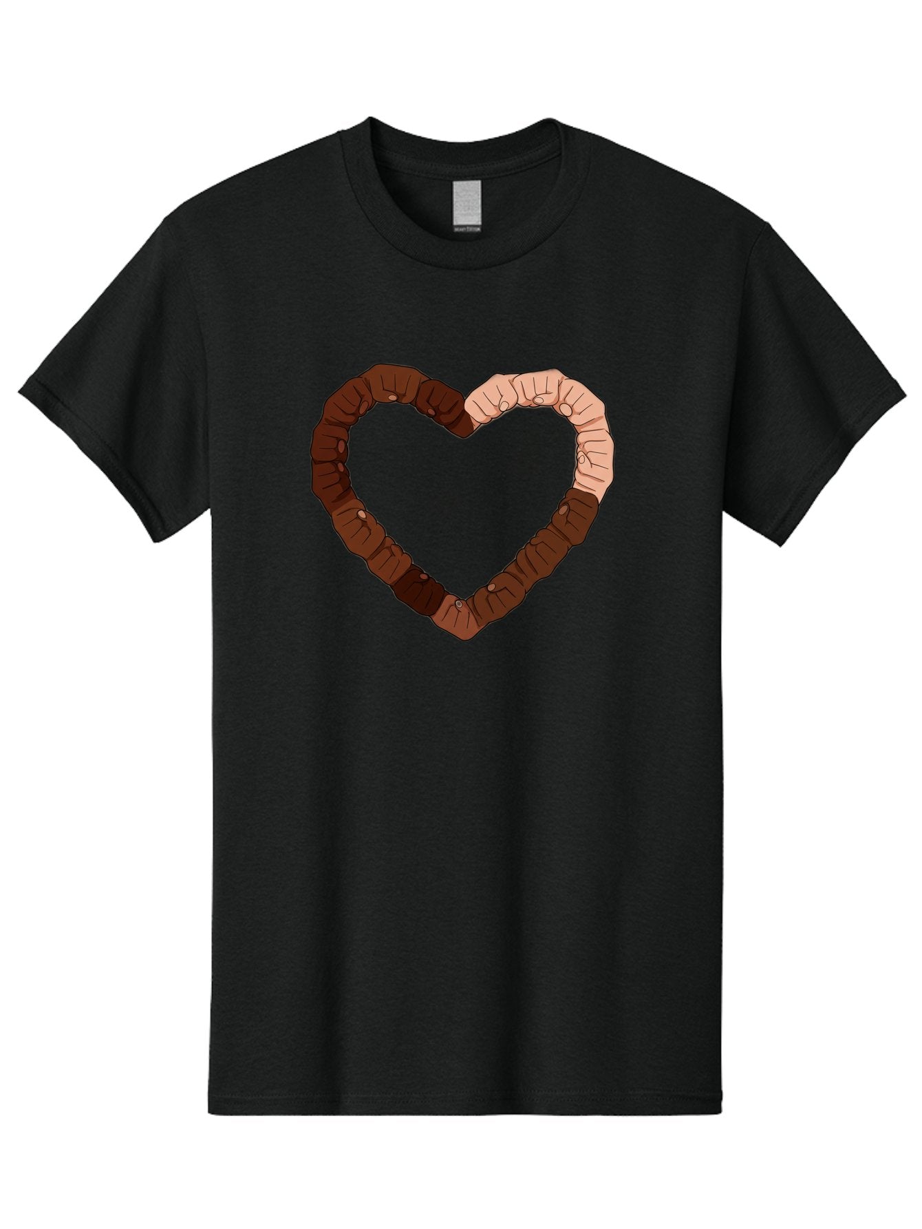 Hands-Forming-Heart Men'S Graphic Tee, 100% Cotton, Comfortable Casual Summer Wear, Machine Washable, Diverse Hands Forming Heart, Unity And Love Symbol, Multicultural Unity, Solidarity, Togetherness, Hand Holding Illustration, Bac027 14
