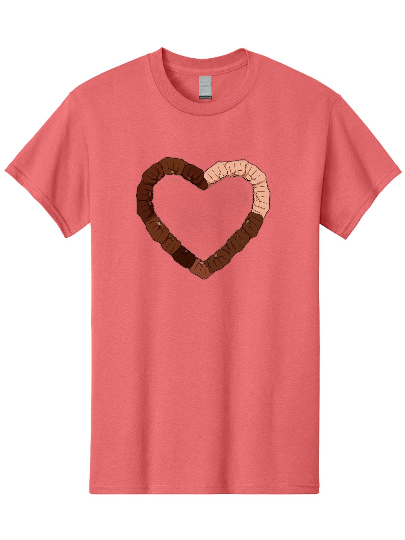 Hands-Forming-Heart Men'S Graphic Tee, 100% Cotton, Comfortable Casual Summer Wear, Machine Washable, Diverse Hands Forming Heart, Unity And Love Symbol, Multicultural Unity, Solidarity, Togetherness, Hand Holding Illustration, Bac027 8