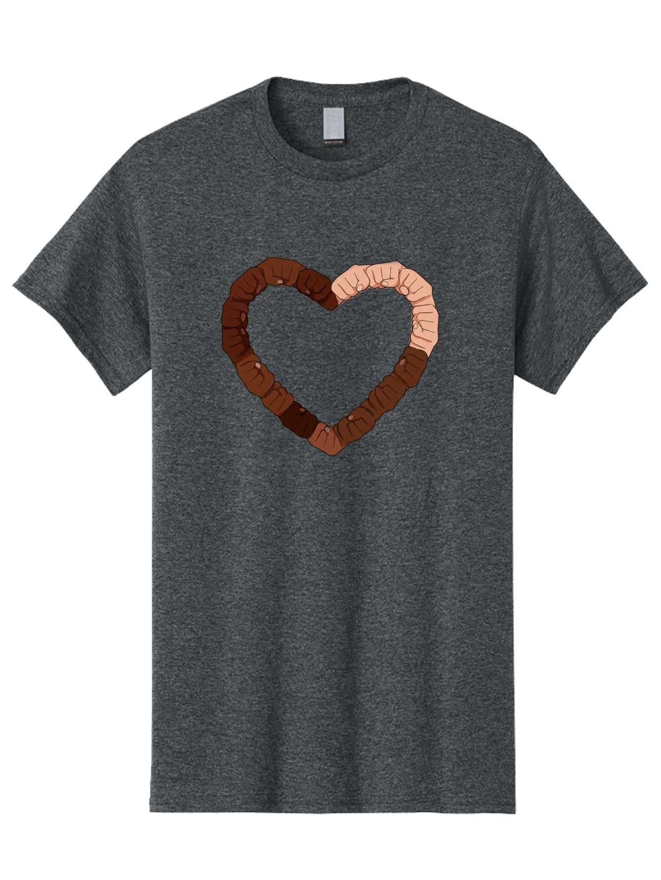 Hands-Forming-Heart Men'S Graphic Tee, 100% Cotton, Comfortable Casual Summer Wear, Machine Washable, Diverse Hands Forming Heart, Unity And Love Symbol, Multicultural Unity, Solidarity, Togetherness, Hand Holding Illustration, Bac027 13