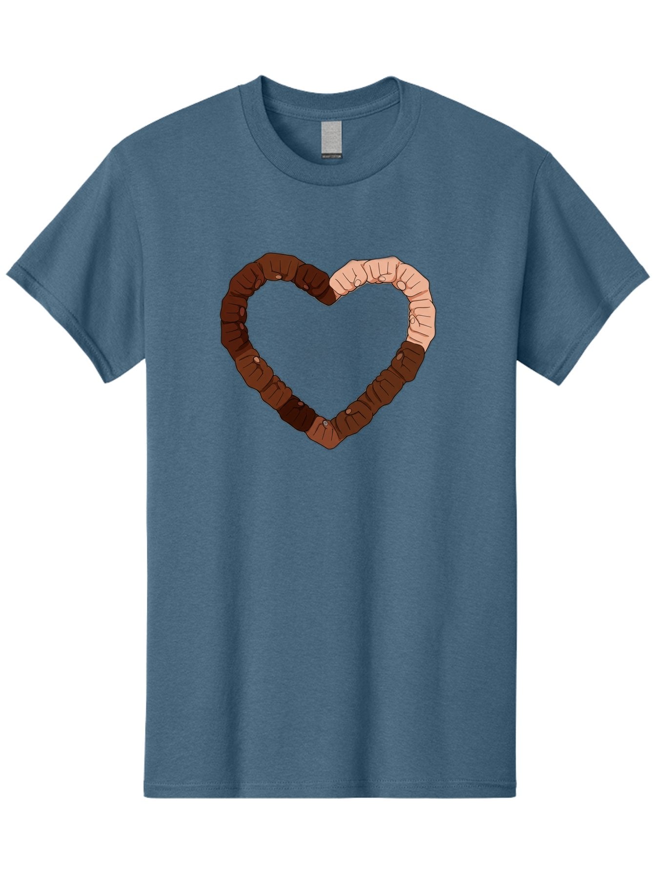 Hands-Forming-Heart Men'S Graphic Tee, 100% Cotton, Comfortable Casual Summer Wear, Machine Washable, Diverse Hands Forming Heart, Unity And Love Symbol, Multicultural Unity, Solidarity, Togetherness, Hand Holding Illustration, Bac027 12