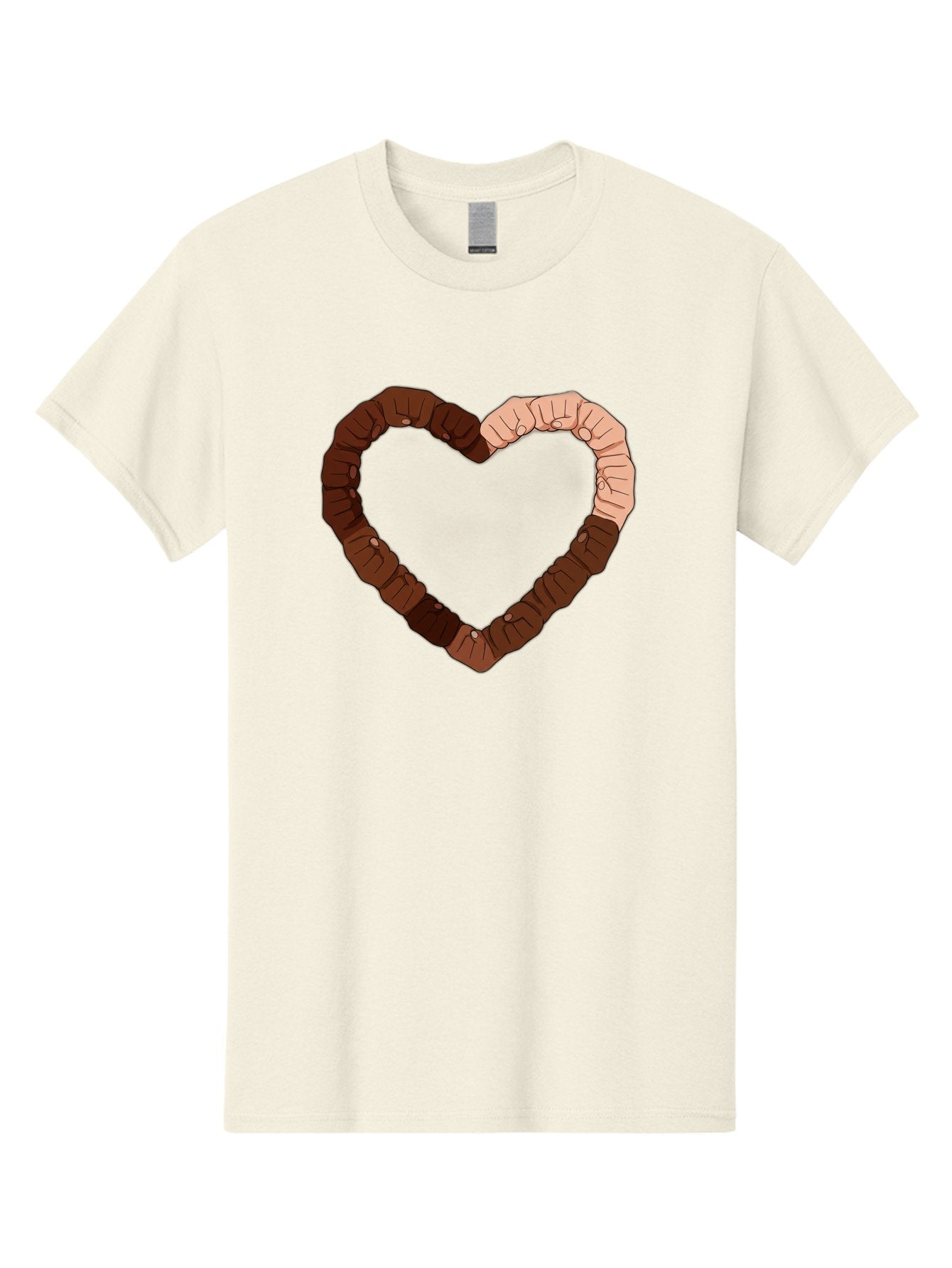 Hands-Forming-Heart Men'S Graphic Tee, 100% Cotton, Comfortable Casual Summer Wear, Machine Washable, Diverse Hands Forming Heart, Unity And Love Symbol, Multicultural Unity, Solidarity, Togetherness, Hand Holding Illustration, Bac027