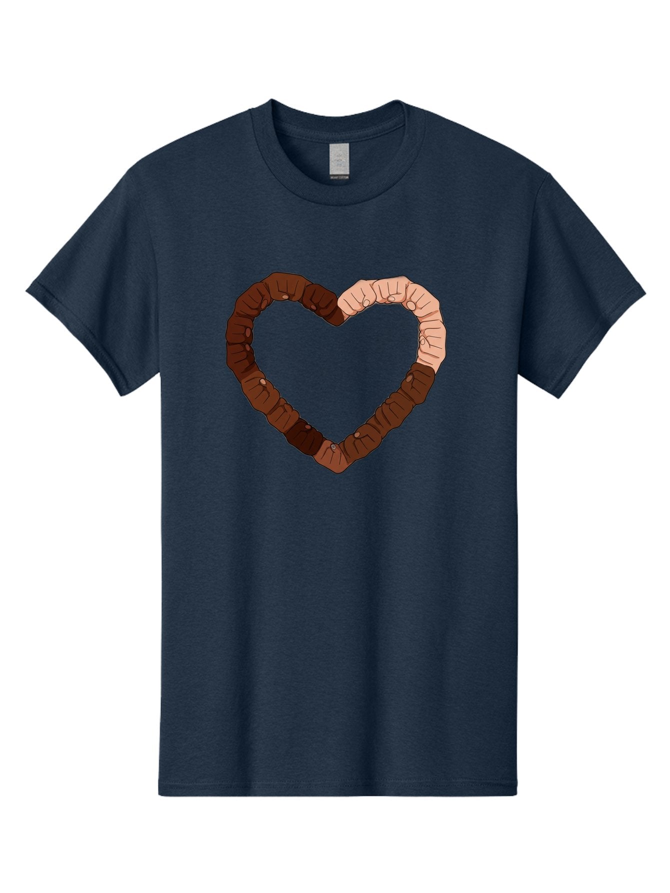 Hands-Forming-Heart Men'S Graphic Tee, 100% Cotton, Comfortable Casual Summer Wear, Machine Washable, Diverse Hands Forming Heart, Unity And Love Symbol, Multicultural Unity, Solidarity, Togetherness, Hand Holding Illustration, Bac027 6