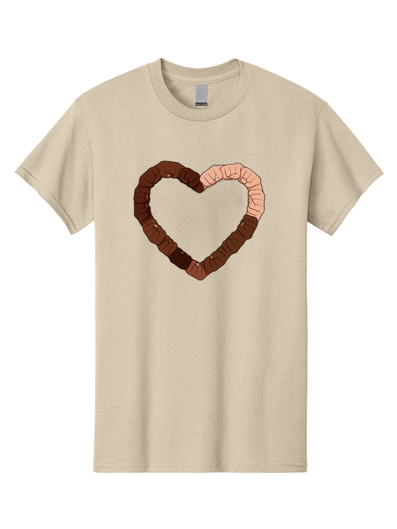 Hands-Forming-Heart Men'S Graphic Tee, 100% Cotton, Comfortable Casual Summer Wear, Machine Washable, Diverse Hands Forming Heart, Unity And Love Symbol, Multicultural Unity, Solidarity, Togetherness, Hand Holding Illustration, Bac027 9