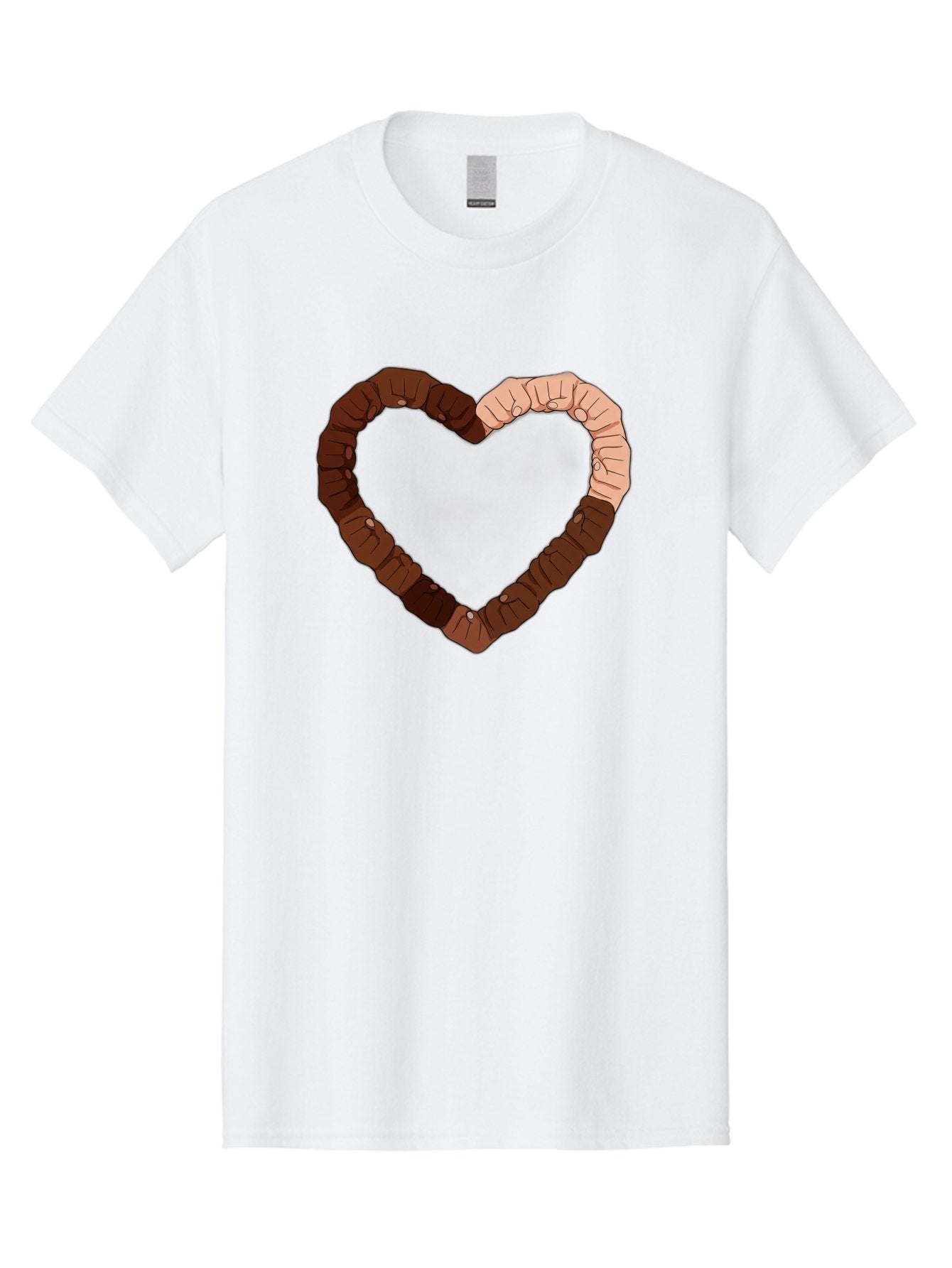 Hands-Forming-Heart Men'S Graphic Tee, 100% Cotton, Comfortable Casual Summer Wear, Machine Washable, Diverse Hands Forming Heart, Unity And Love Symbol, Multicultural Unity, Solidarity, Togetherness, Hand Holding Illustration, Bac027 4