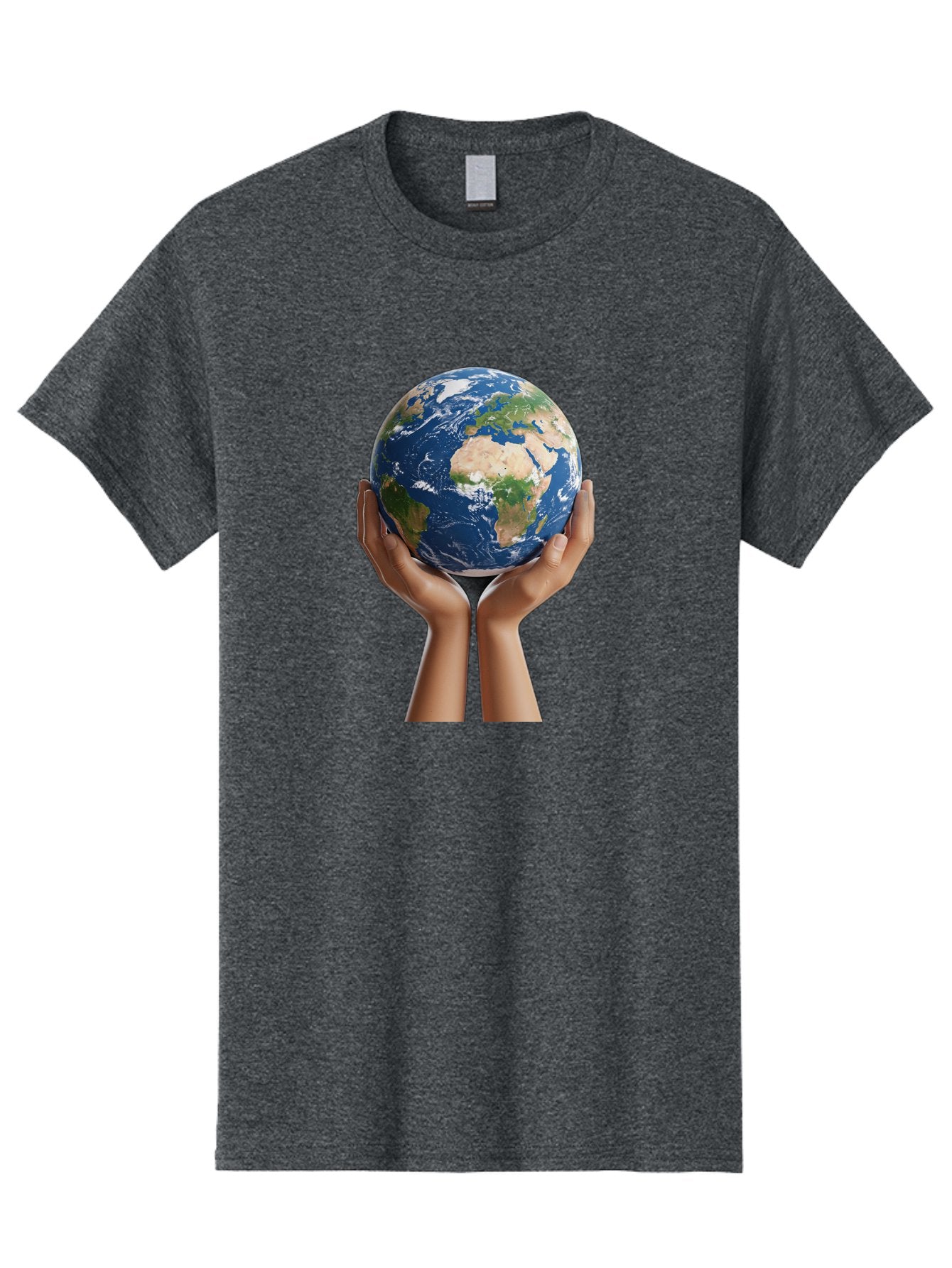 Hands-Holding-Earth Men'S Graphic Tee, 100% Cotton, Comfortable Casual Summer Wear, Machine Washable, Hands Holding The Earth, Global Unity, Environmental Conservation, World Peace, Earth'S Beauty, Human Connection, Global Citizenship, Bac028 3