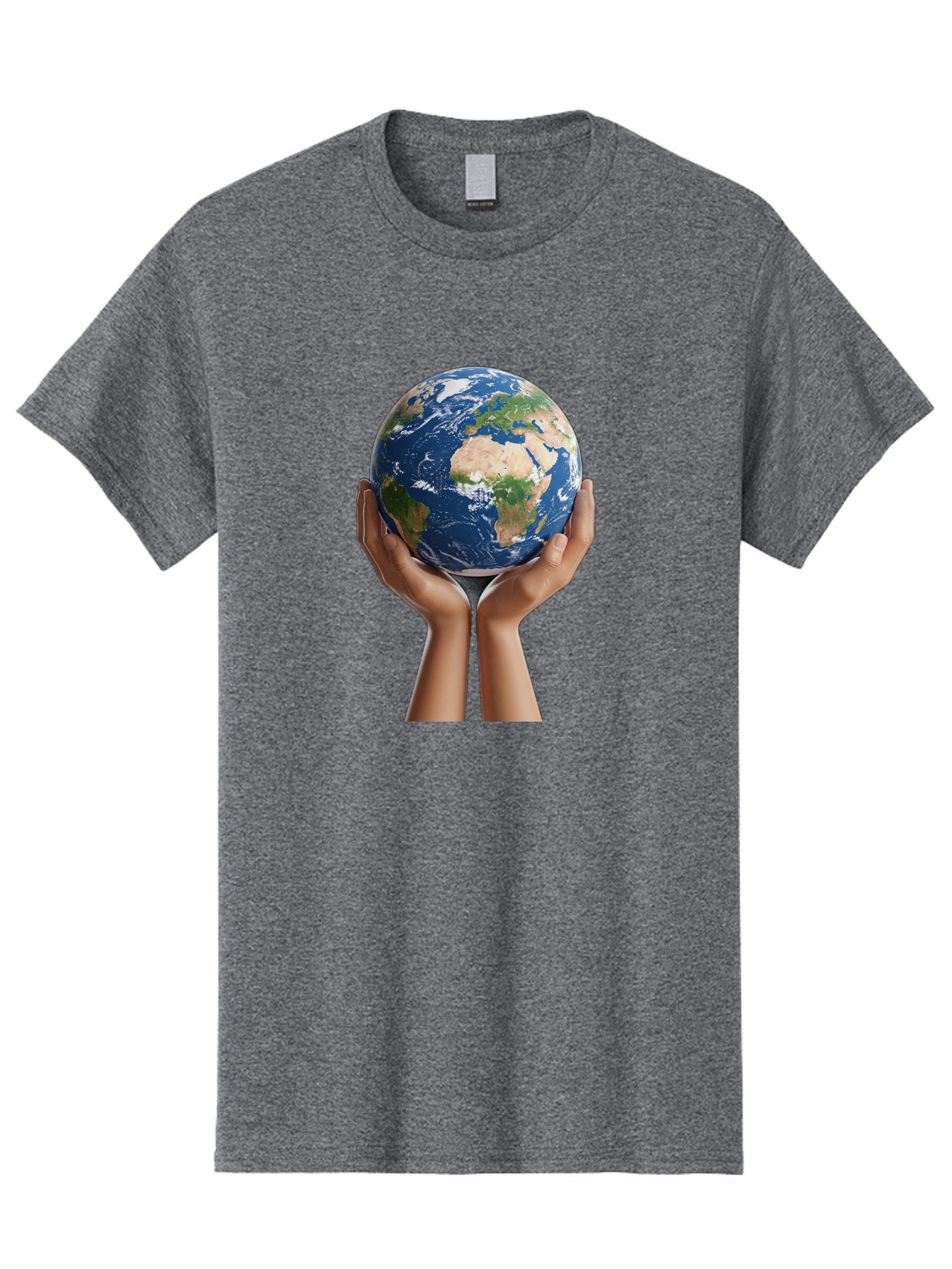 Hands-Holding-Earth Men'S Graphic Tee, 100% Cotton, Comfortable Casual Summer Wear, Machine Washable, Hands Holding The Earth, Global Unity, Environmental Conservation, World Peace, Earth'S Beauty, Human Connection, Global Citizenship, Bac028 8