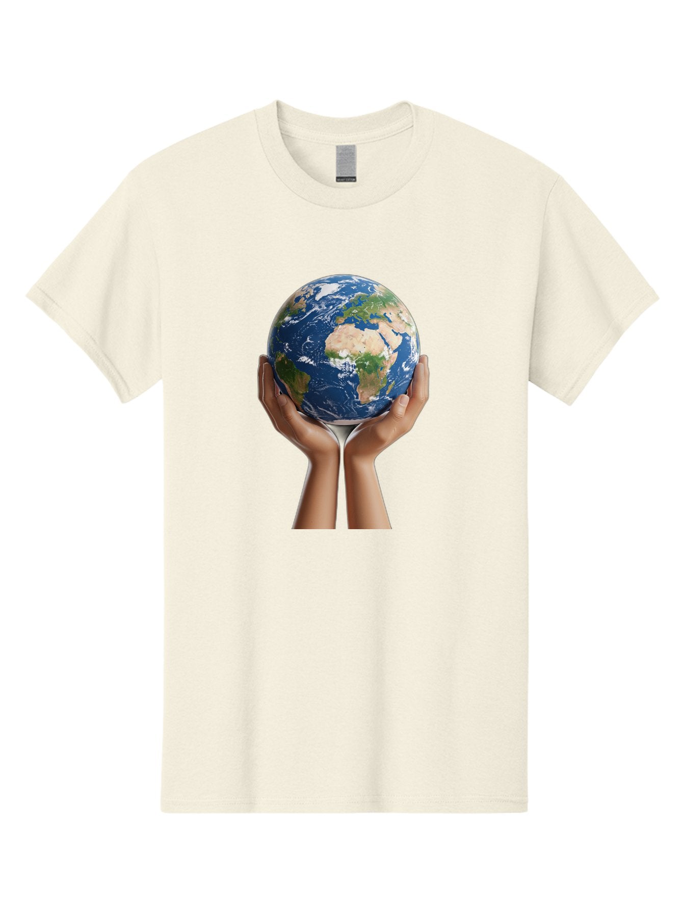 Hands-Holding-Earth Men'S Graphic Tee, 100% Cotton, Comfortable Casual Summer Wear, Machine Washable, Hands Holding The Earth, Global Unity, Environmental Conservation, World Peace, Earth'S Beauty, Human Connection, Global Citizenship, Bac028 6