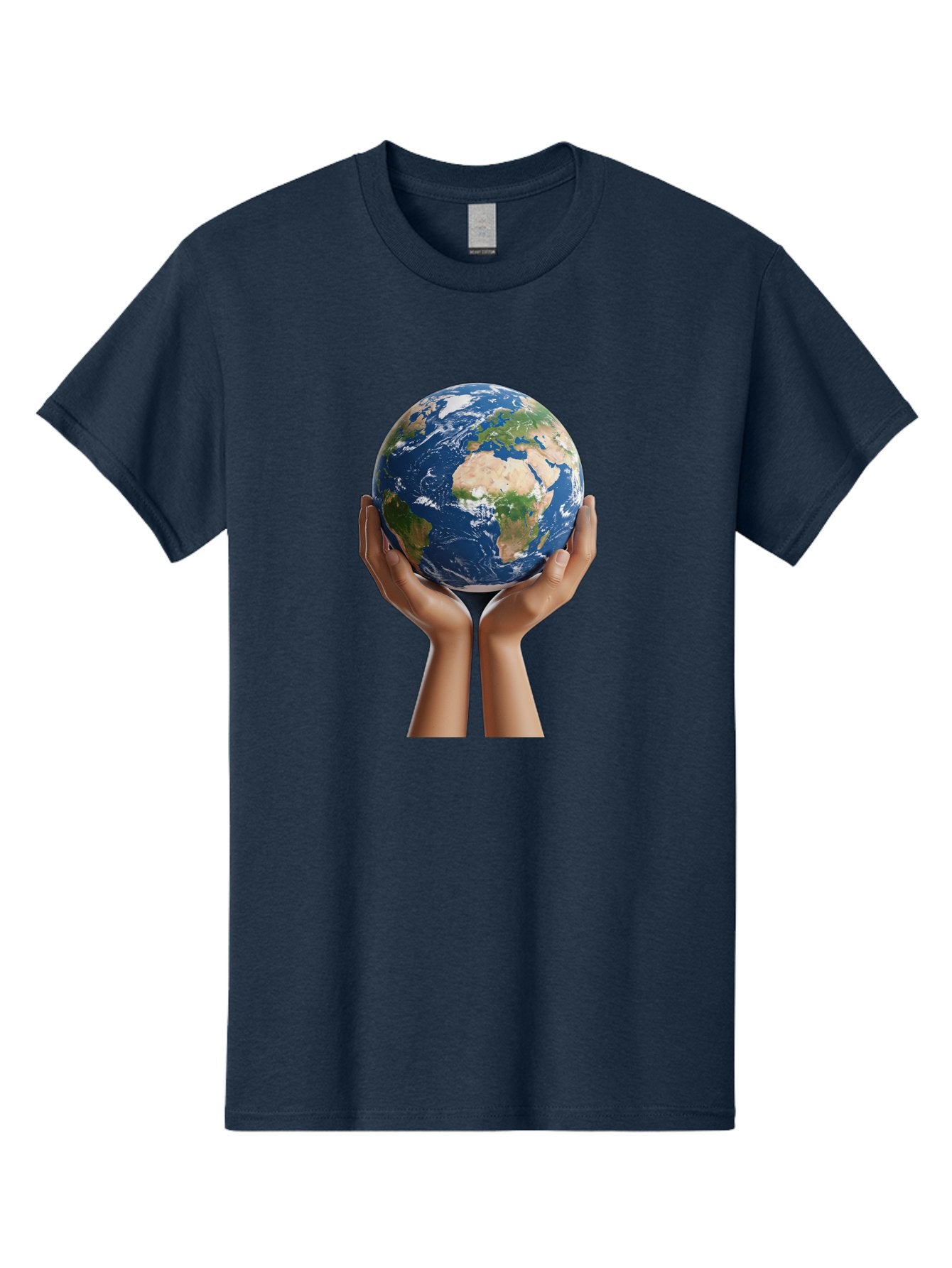 Hands-Holding-Earth Men'S Graphic Tee, 100% Cotton, Comfortable Casual Summer Wear, Machine Washable, Hands Holding The Earth, Global Unity, Environmental Conservation, World Peace, Earth'S Beauty, Human Connection, Global Citizenship, Bac028 15