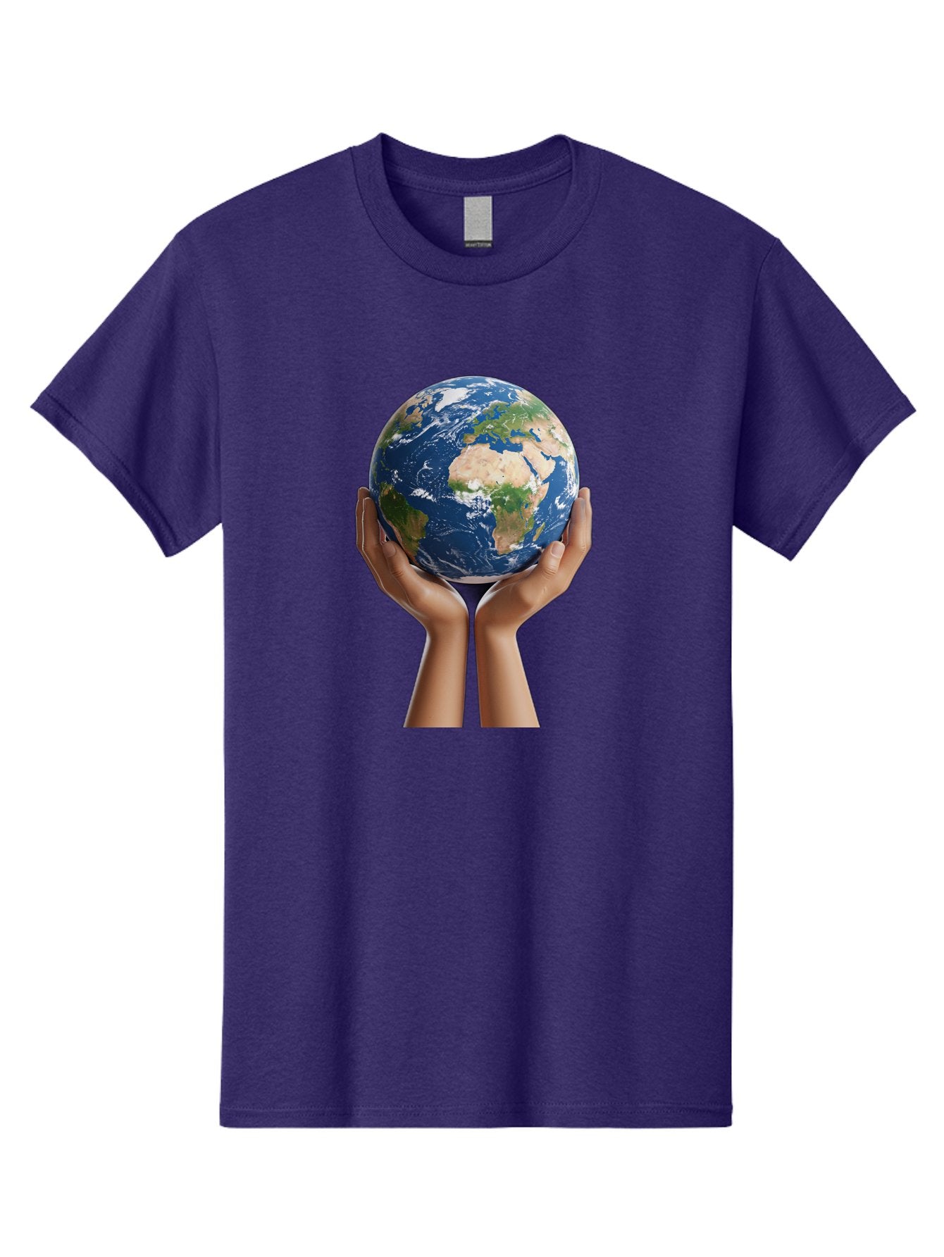 Hands-Holding-Earth Men'S Graphic Tee, 100% Cotton, Comfortable Casual Summer Wear, Machine Washable, Hands Holding The Earth, Global Unity, Environmental Conservation, World Peace, Earth'S Beauty, Human Connection, Global Citizenship, Bac028 9
