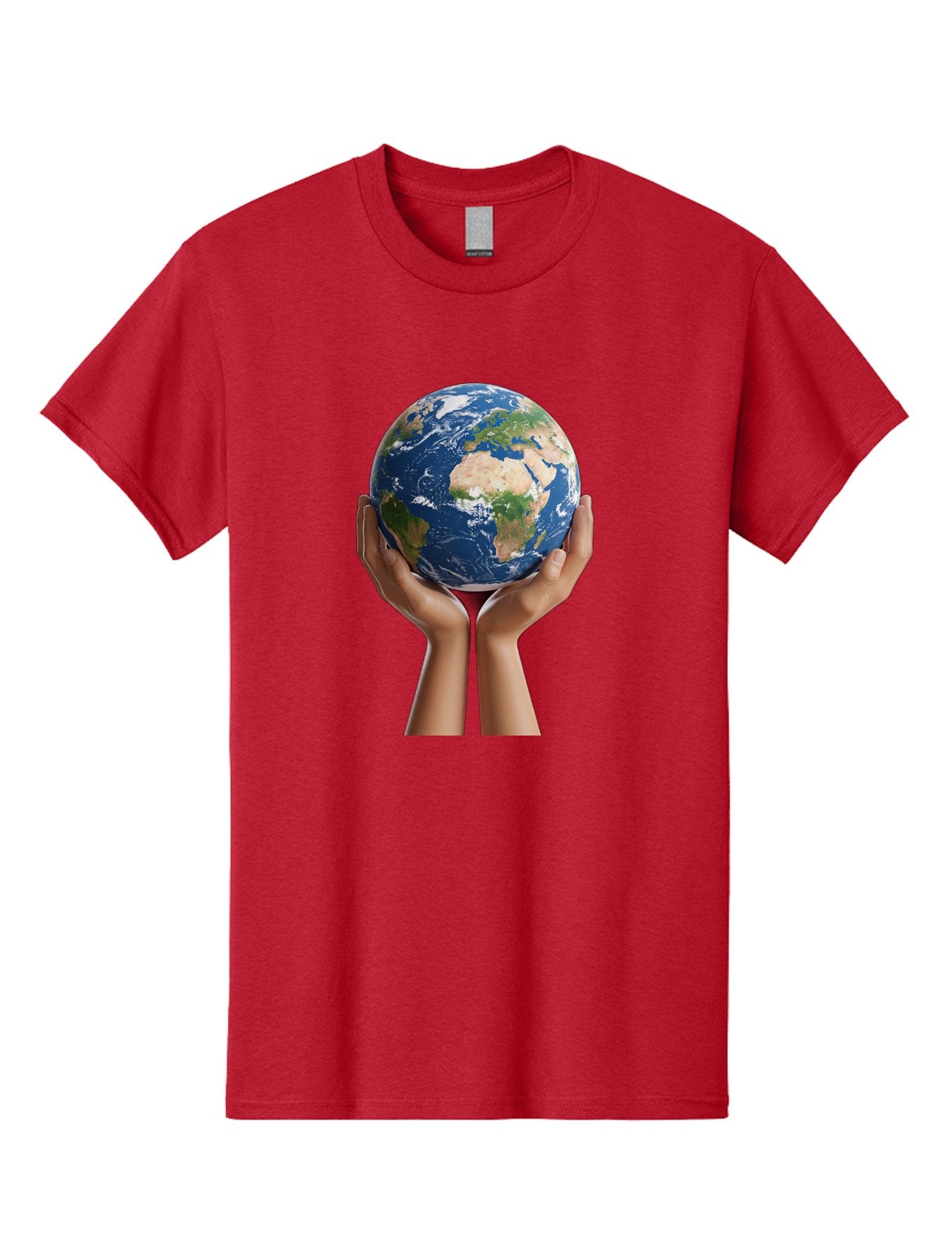 Hands-Holding-Earth Men'S Graphic Tee, 100% Cotton, Comfortable Casual Summer Wear, Machine Washable, Hands Holding The Earth, Global Unity, Environmental Conservation, World Peace, Earth'S Beauty, Human Connection, Global Citizenship, Bac028 12