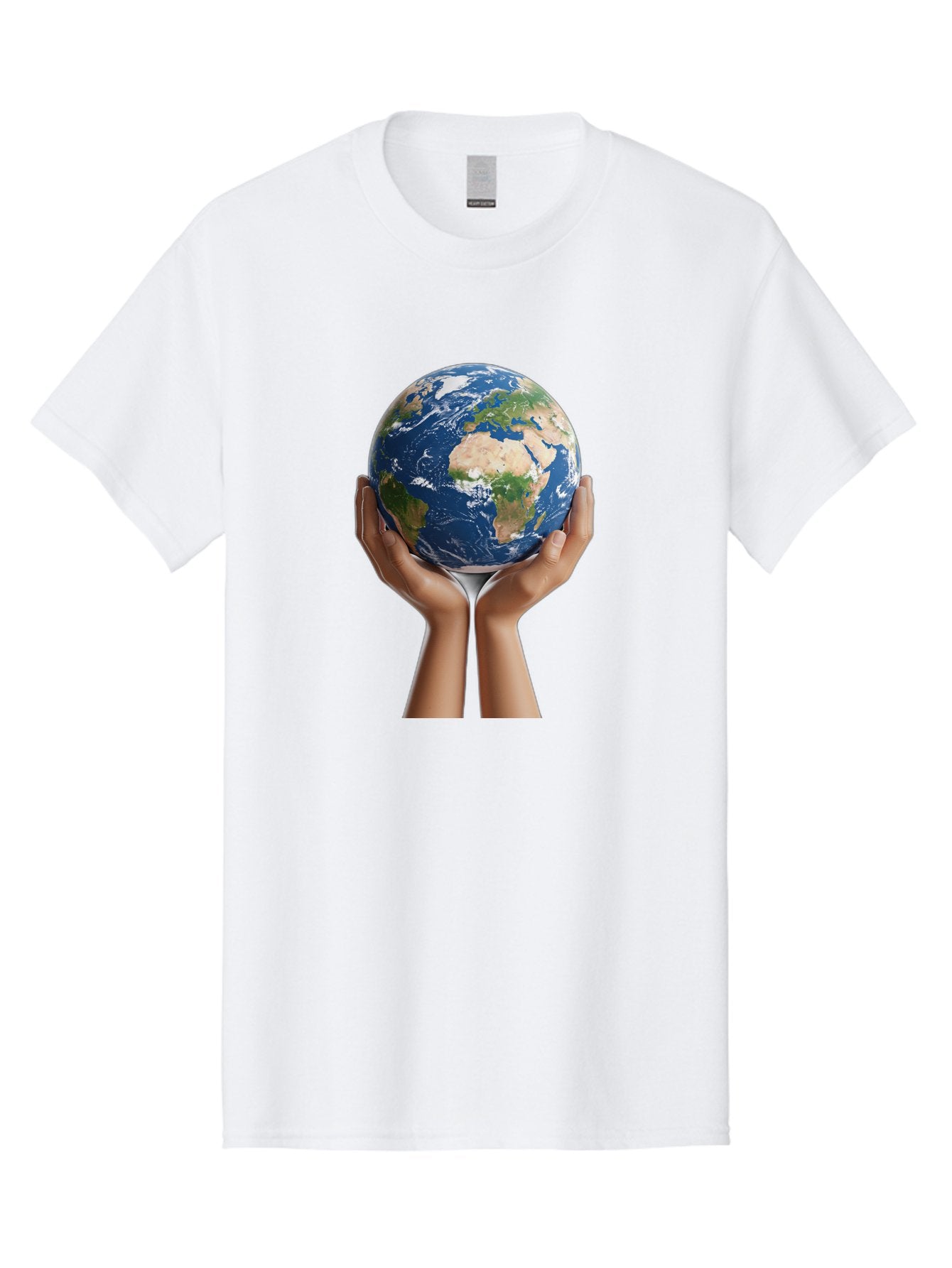 Hands-Holding-Earth Men'S Graphic Tee, 100% Cotton, Comfortable Casual Summer Wear, Machine Washable, Hands Holding The Earth, Global Unity, Environmental Conservation, World Peace, Earth'S Beauty, Human Connection, Global Citizenship, Bac028 13