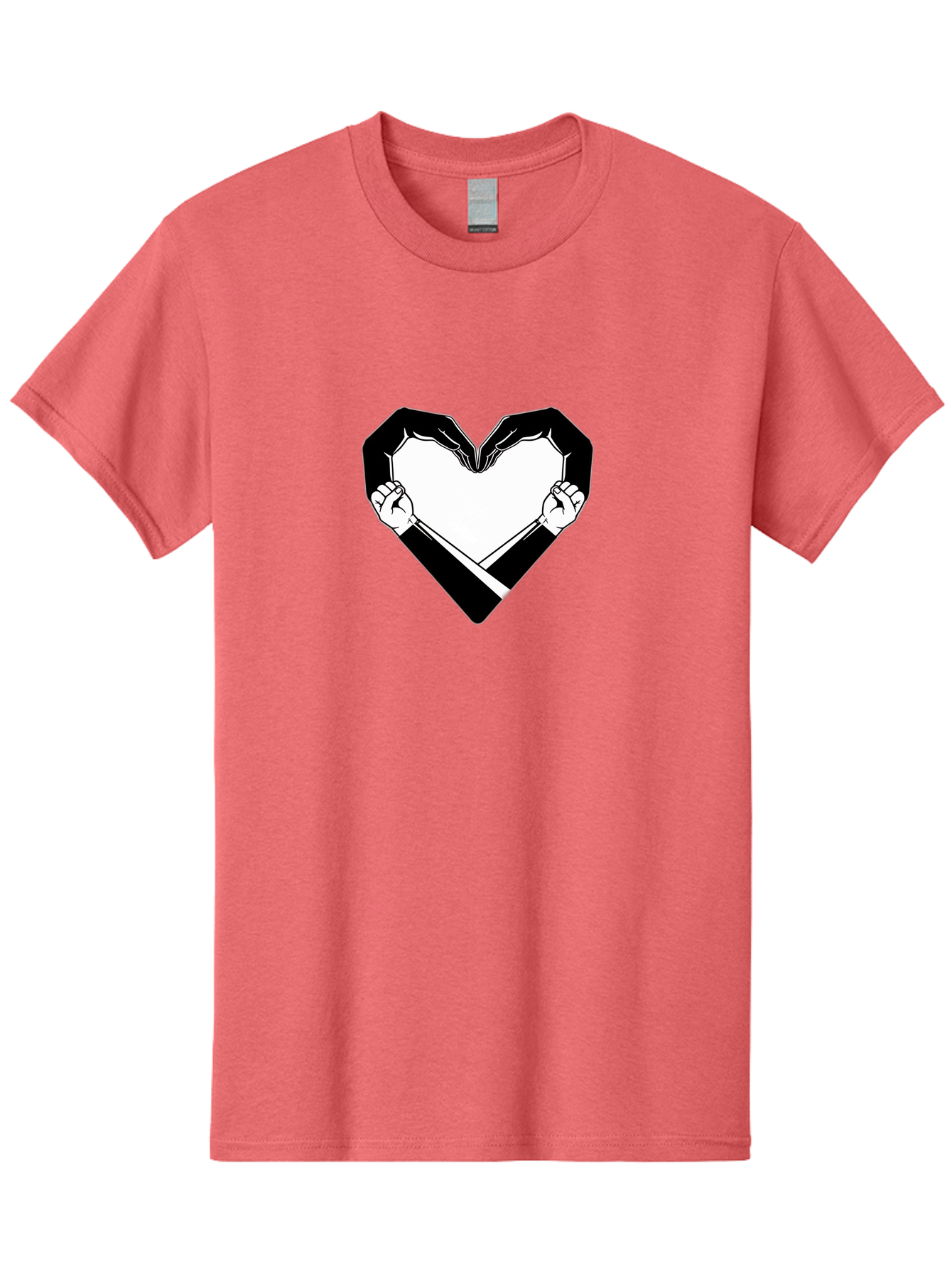 Hands-Holding-Heart Men'S Graphic Tee, 100% Cotton, Comfortable Casual Summer Wear, Machine Washable, Hands Holding Heart, Heart Shape, Black And White Graphic, Symbolic Illustration, Love Symbol, Heart Sign, Clenched Fists, Artistic Design, Bac029 10