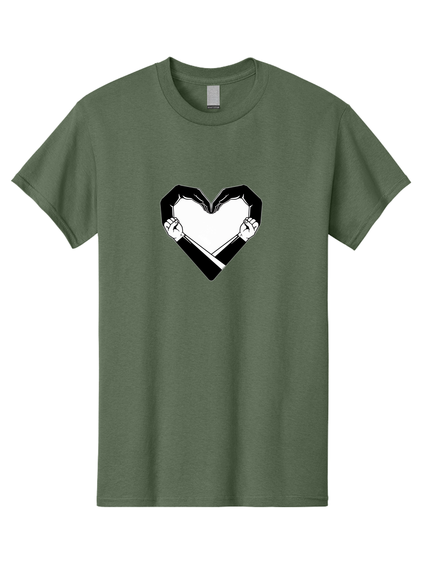 Hands-Holding-Heart Men'S Graphic Tee, 100% Cotton, Comfortable Casual Summer Wear, Machine Washable, Hands Holding Heart, Heart Shape, Black And White Graphic, Symbolic Illustration, Love Symbol, Heart Sign, Clenched Fists, Artistic Design, Bac029 12