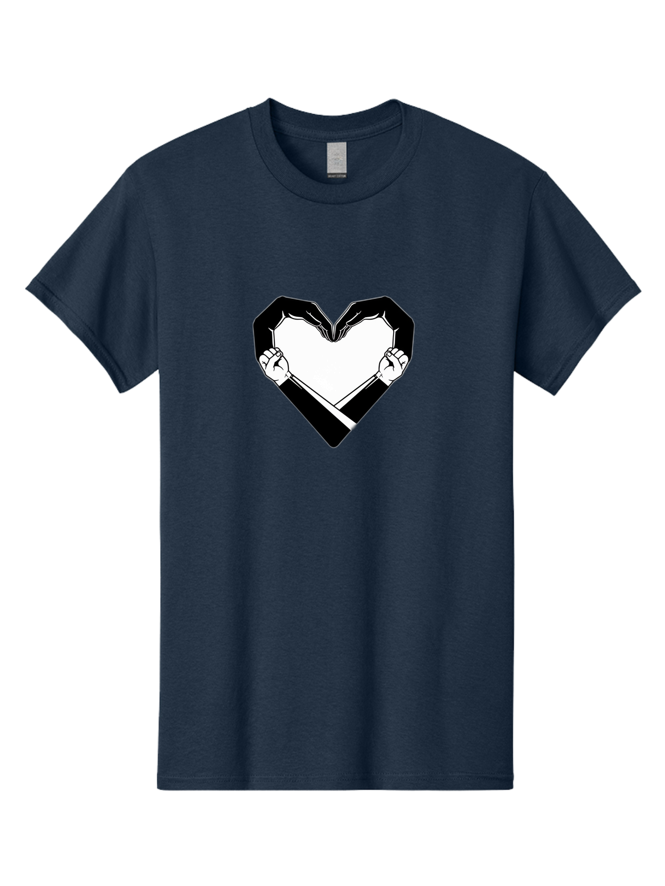 Hands-Holding-Heart Men'S Graphic Tee, 100% Cotton, Comfortable Casual Summer Wear, Machine Washable, Hands Holding Heart, Heart Shape, Black And White Graphic, Symbolic Illustration, Love Symbol, Heart Sign, Clenched Fists, Artistic Design, Bac029 14