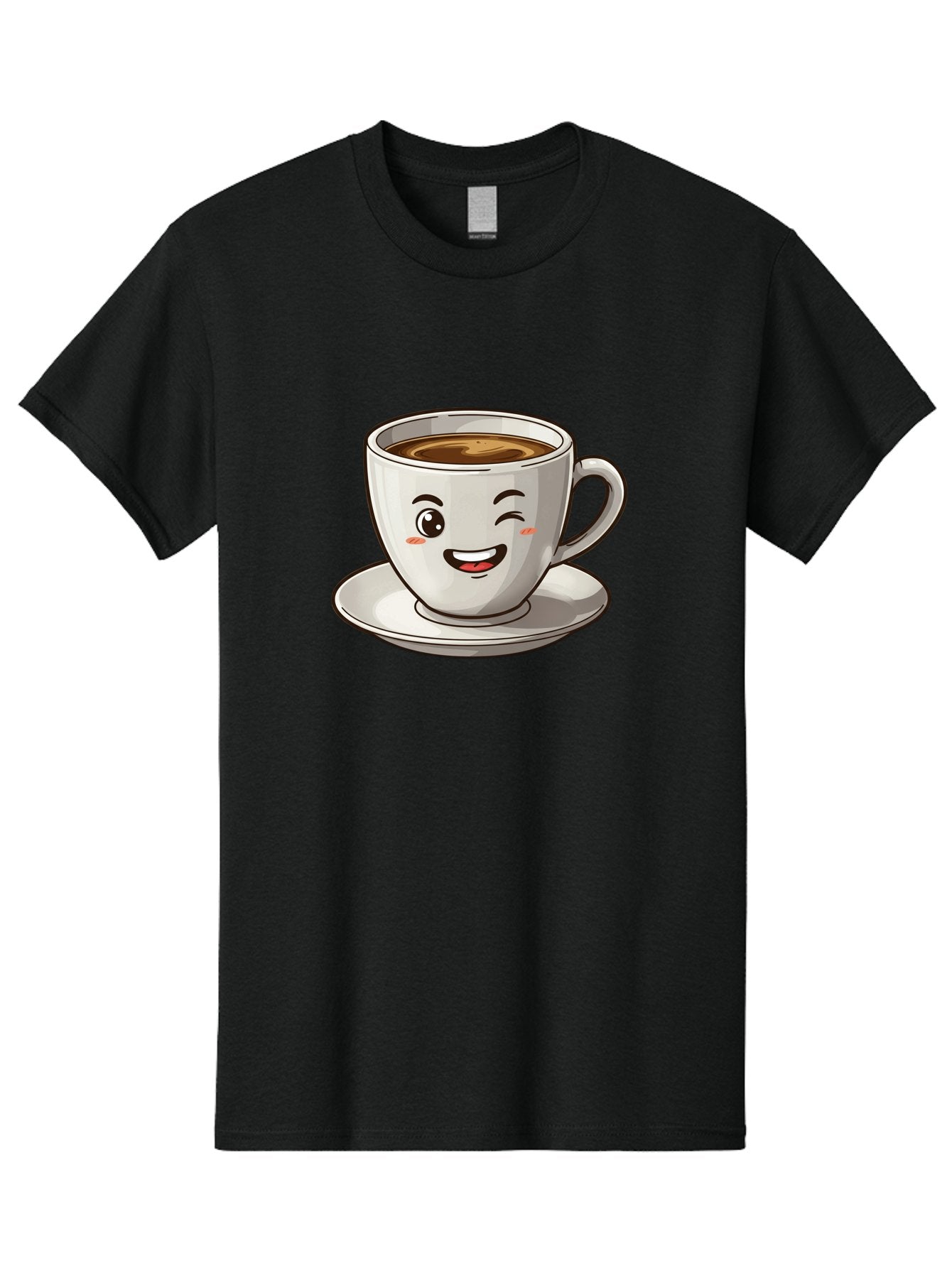 Happy-Coffee-Cup Men'S Graphic Tee, 100% Cotton, Comfortable Casual Summer Wear, Machine Washable, Cup Of Coffee, Cartoon Coffee, Smiling Coffee, Happy Face, Winking Coffee, Coffee Break, Morning Coffee, Coffee Time, Caffeinated Delight, Bac031 3