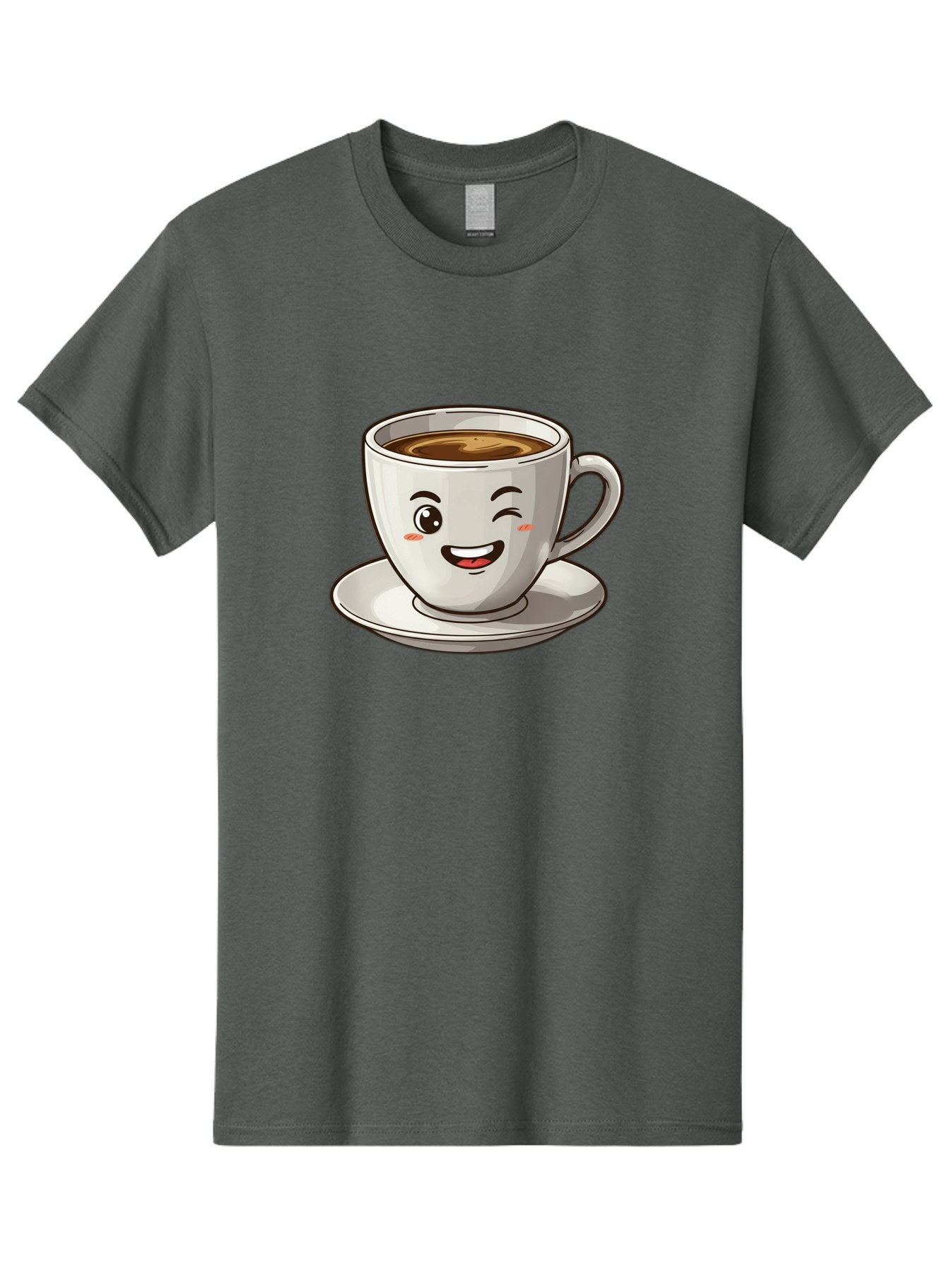Happy-Coffee-Cup Men'S Graphic Tee, 100% Cotton, Comfortable Casual Summer Wear, Machine Washable, Cup Of Coffee, Cartoon Coffee, Smiling Coffee, Happy Face, Winking Coffee, Coffee Break, Morning Coffee, Coffee Time, Caffeinated Delight, Bac031 15