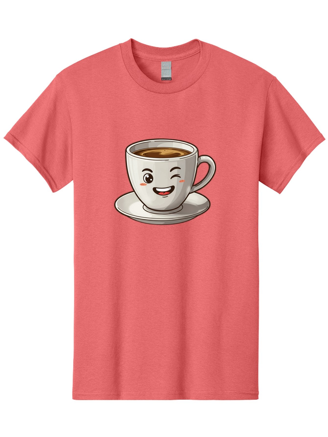 Happy-Coffee-Cup Men'S Graphic Tee, 100% Cotton, Comfortable Casual Summer Wear, Machine Washable, Cup Of Coffee, Cartoon Coffee, Smiling Coffee, Happy Face, Winking Coffee, Coffee Break, Morning Coffee, Coffee Time, Caffeinated Delight, Bac031 4