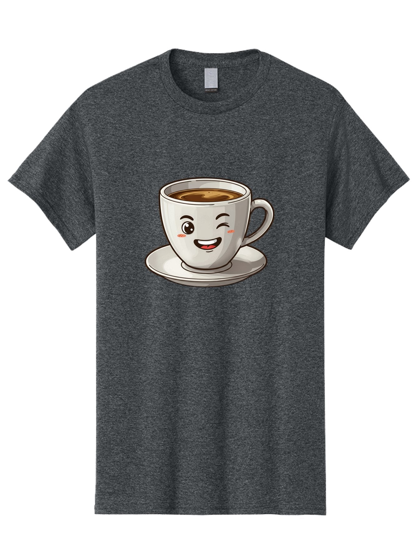 Happy-Coffee-Cup Men'S Graphic Tee, 100% Cotton, Comfortable Casual Summer Wear, Machine Washable, Cup Of Coffee, Cartoon Coffee, Smiling Coffee, Happy Face, Winking Coffee, Coffee Break, Morning Coffee, Coffee Time, Caffeinated Delight, Bac031 5