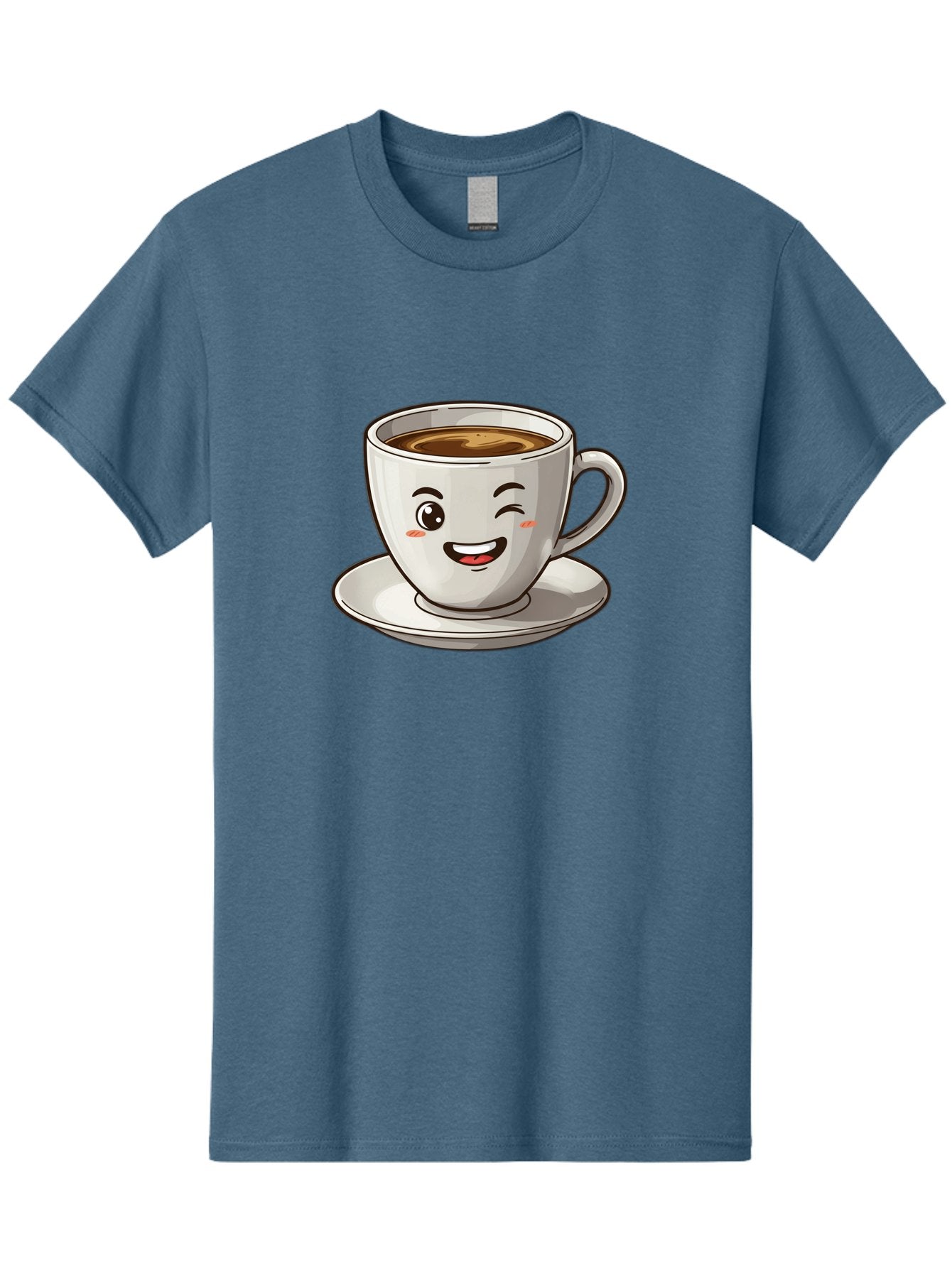 Happy-Coffee-Cup Men'S Graphic Tee, 100% Cotton, Comfortable Casual Summer Wear, Machine Washable, Cup Of Coffee, Cartoon Coffee, Smiling Coffee, Happy Face, Winking Coffee, Coffee Break, Morning Coffee, Coffee Time, Caffeinated Delight, Bac031 12