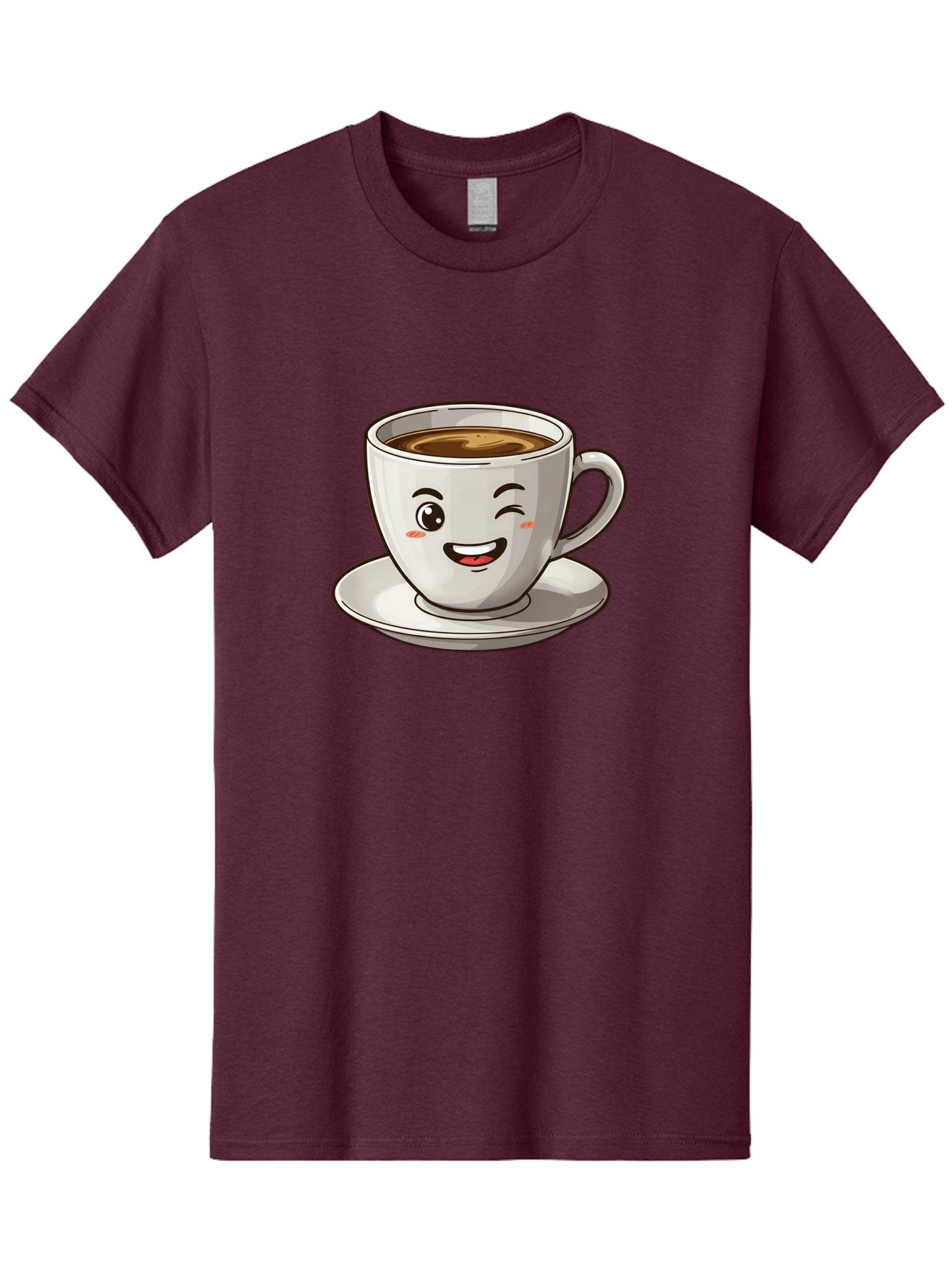 Happy-Coffee-Cup Men'S Graphic Tee, 100% Cotton, Comfortable Casual Summer Wear, Machine Washable, Cup Of Coffee, Cartoon Coffee, Smiling Coffee, Happy Face, Winking Coffee, Coffee Break, Morning Coffee, Coffee Time, Caffeinated Delight, Bac031