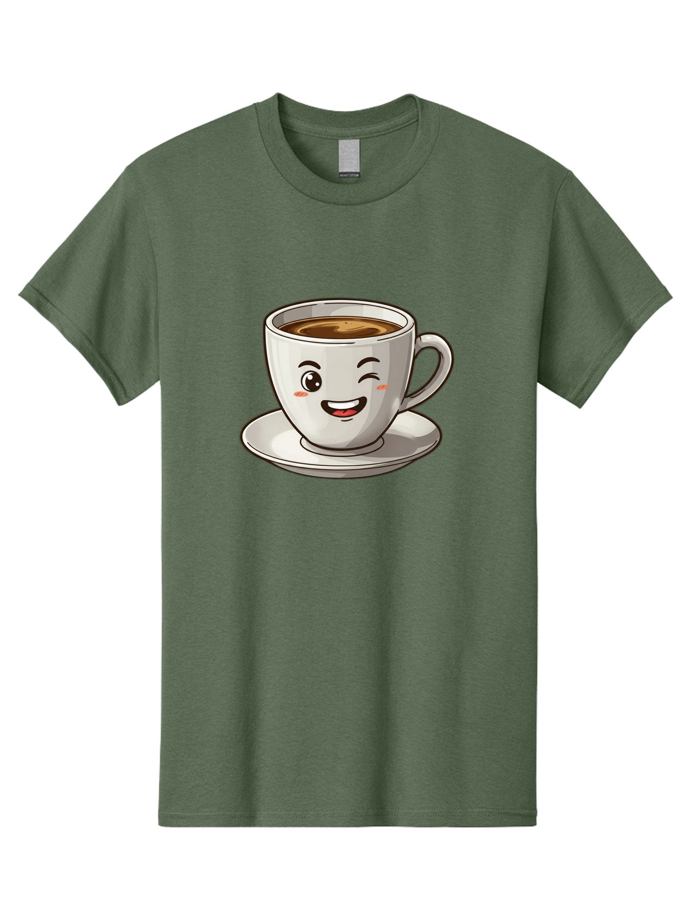 Happy-Coffee-Cup Men'S Graphic Tee, 100% Cotton, Comfortable Casual Summer Wear, Machine Washable, Cup Of Coffee, Cartoon Coffee, Smiling Coffee, Happy Face, Winking Coffee, Coffee Break, Morning Coffee, Coffee Time, Caffeinated Delight, Bac031 8