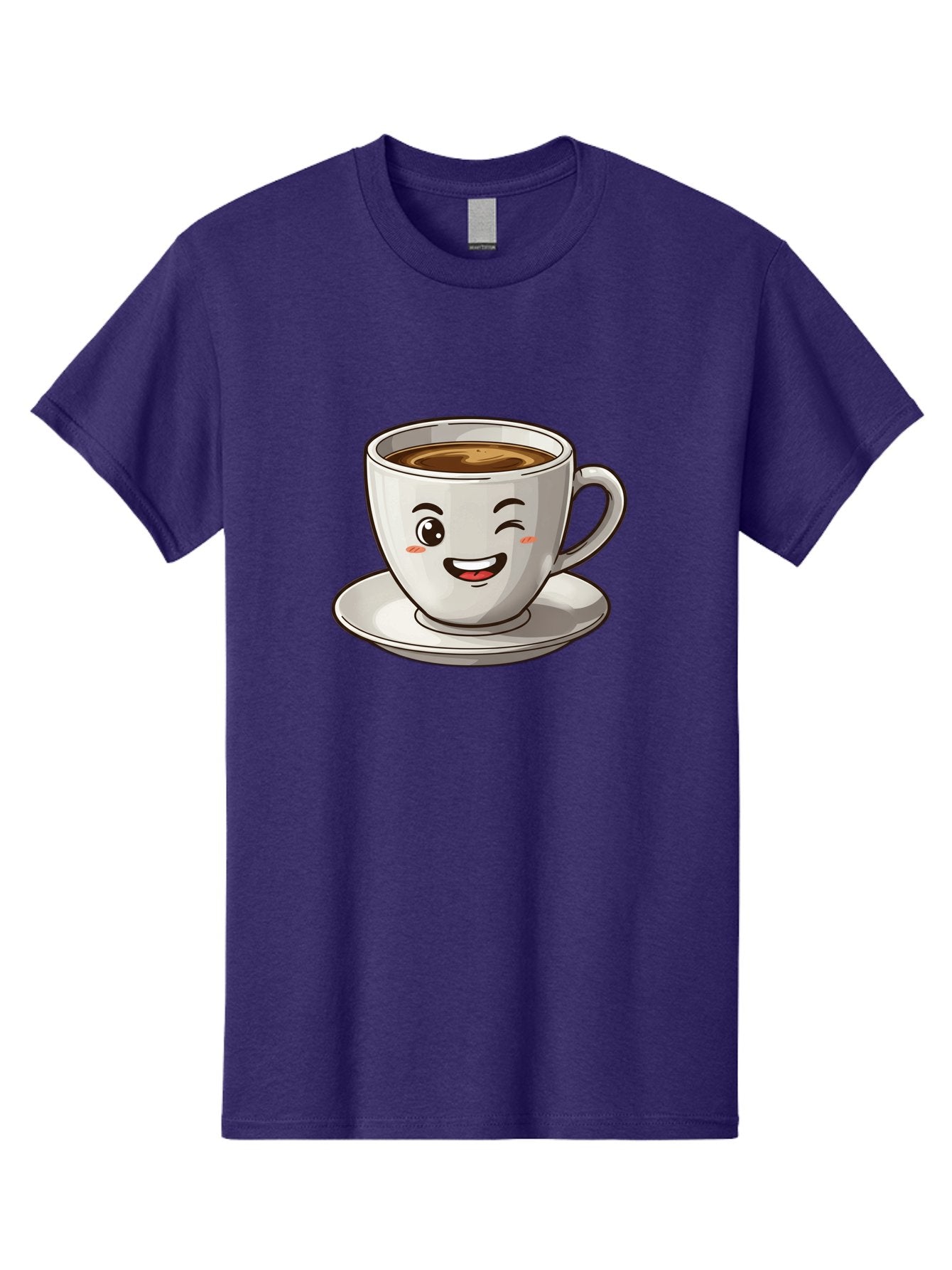 Happy-Coffee-Cup Men'S Graphic Tee, 100% Cotton, Comfortable Casual Summer Wear, Machine Washable, Cup Of Coffee, Cartoon Coffee, Smiling Coffee, Happy Face, Winking Coffee, Coffee Break, Morning Coffee, Coffee Time, Caffeinated Delight, Bac031